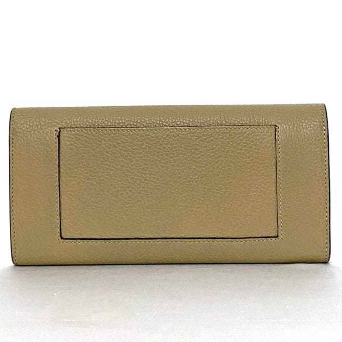 Celine Beige Red Color Leather Long Wallet (Bi-Fold) (Pre-Owned)