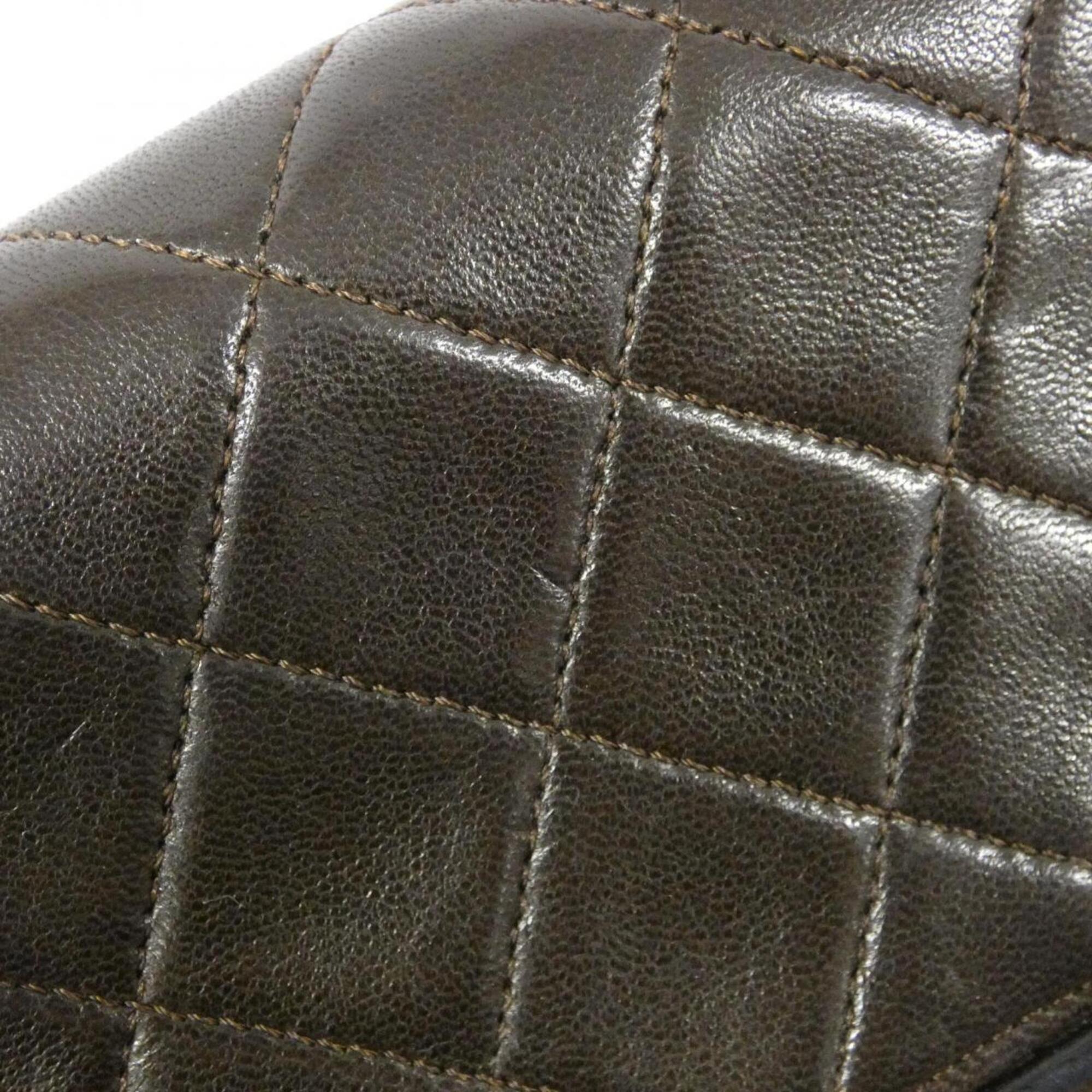 Chanel Black Brown Leather Shoulder Bag (Pre-Owned)