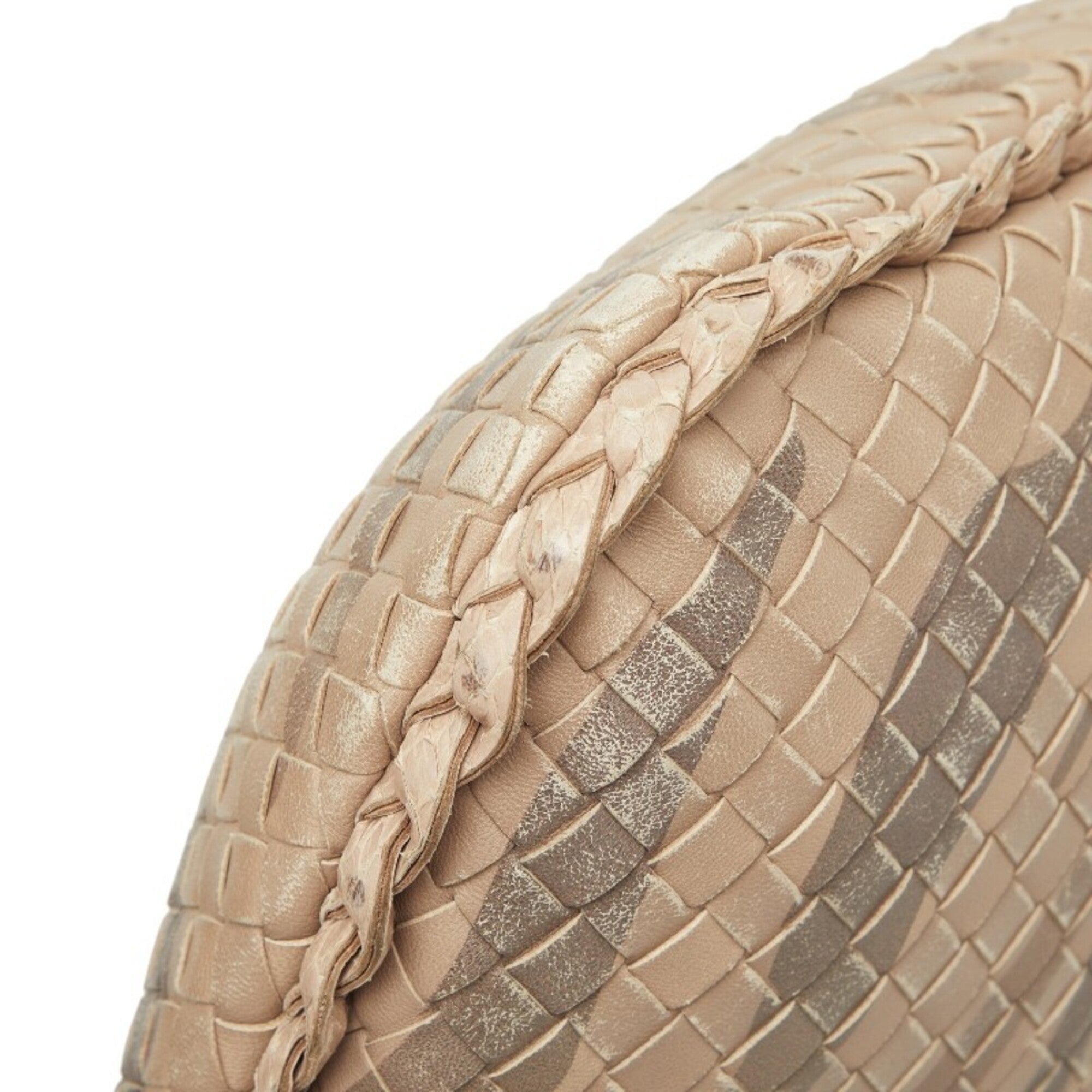 Bottega Veneta Beige Brown Leather Handbag Shoulder Bag (Pre-Owned)