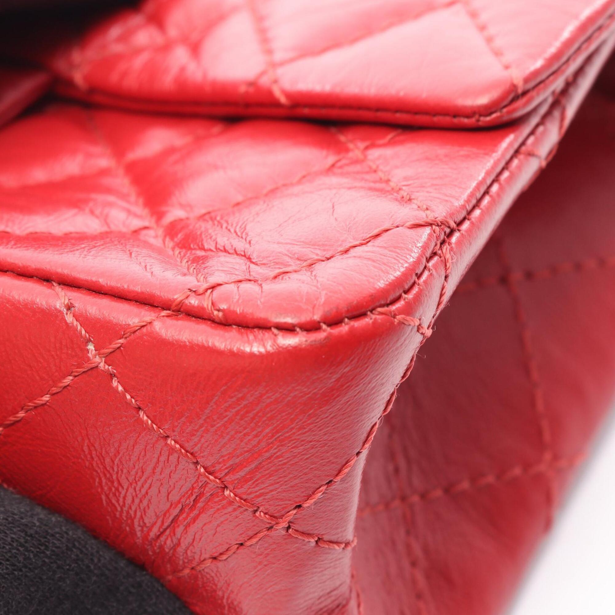 Chanel Red Color Leather Handbag Shoulder Bag (Pre-Owned)