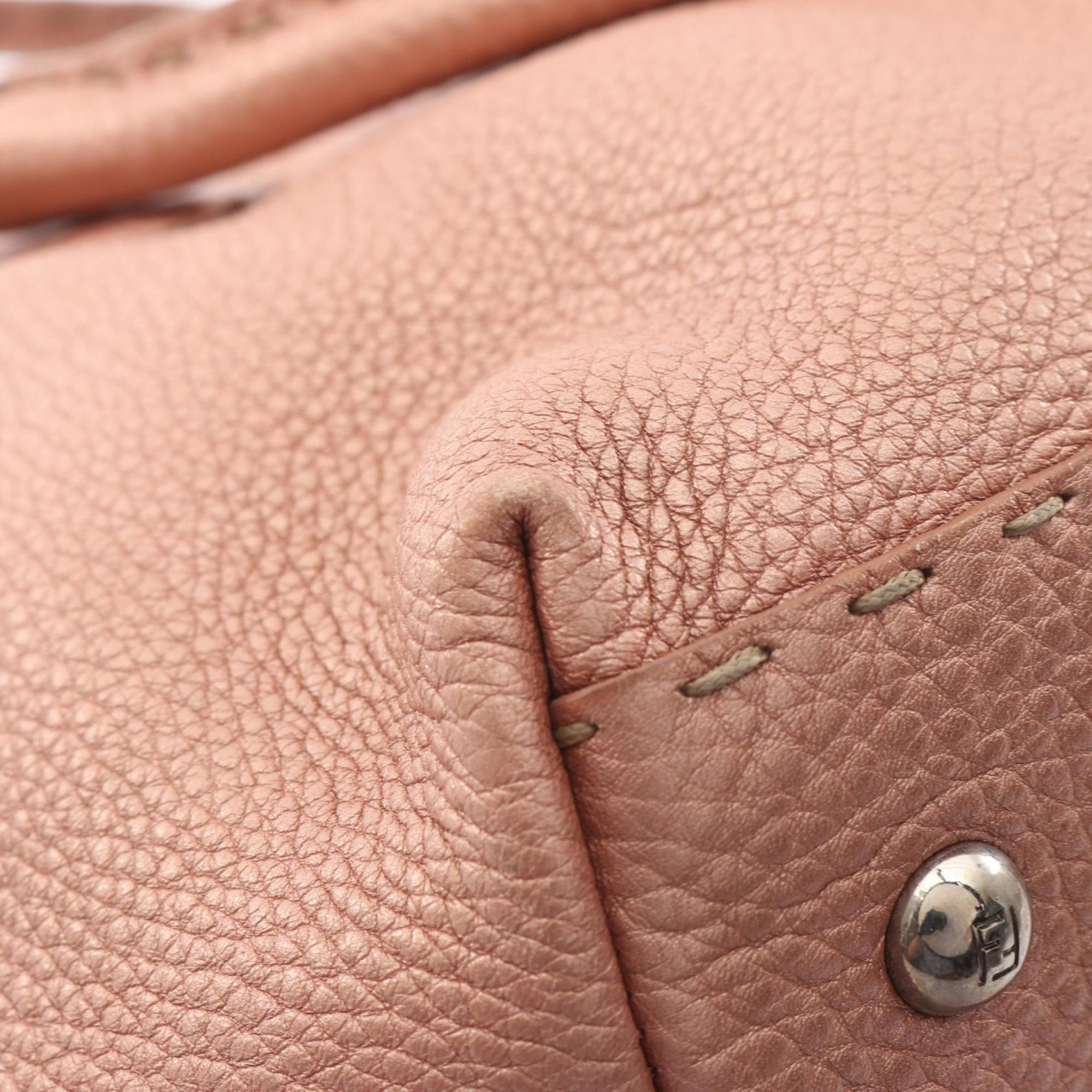 Fendi Gold Leather Handbag (Pre-Owned)