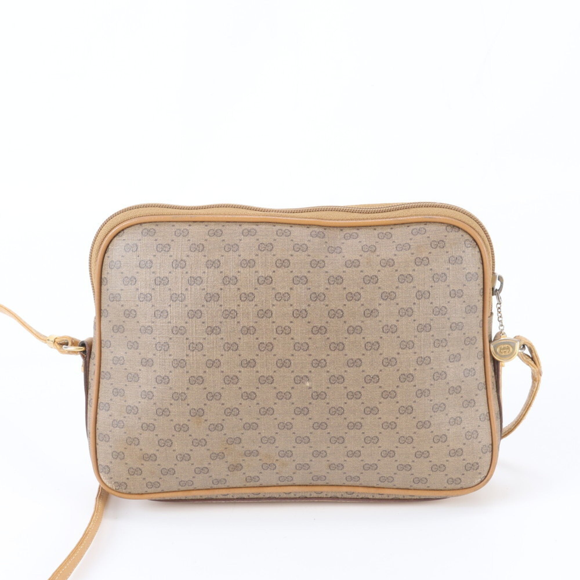 Gucci Microguccissima Brown Leather Coated Canvas Shoulder Bag Tote Bag (Pre-Owned)