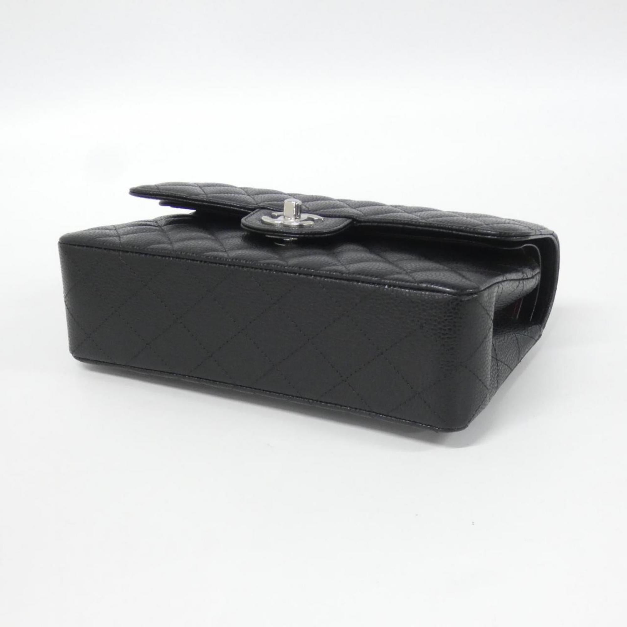 Chanel Black Bordeaux Grained Calfskin Shoulder Bag (Pre-Owned)