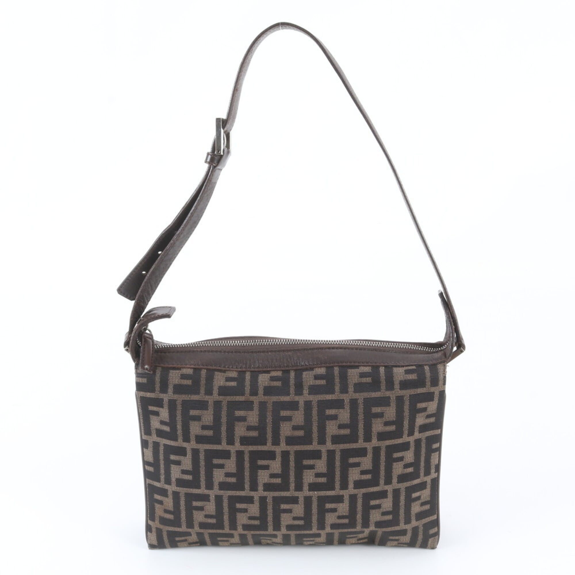 Fendi Brown Leather Handbag Shoulder Bag (Pre-Owned)