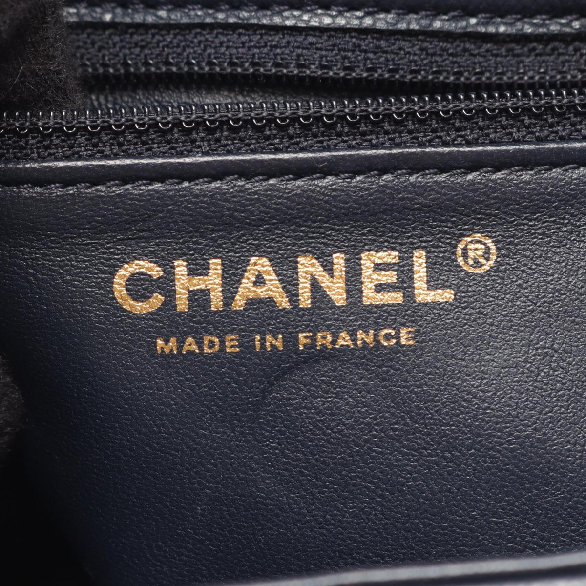Chanel Navy Grained Calfskin Handbag Shoulder Bag (Pre-Owned)