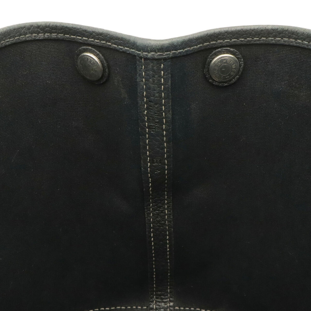 Hermes Black Toile Officier Handbag Tote Bag (Pre-Owned)