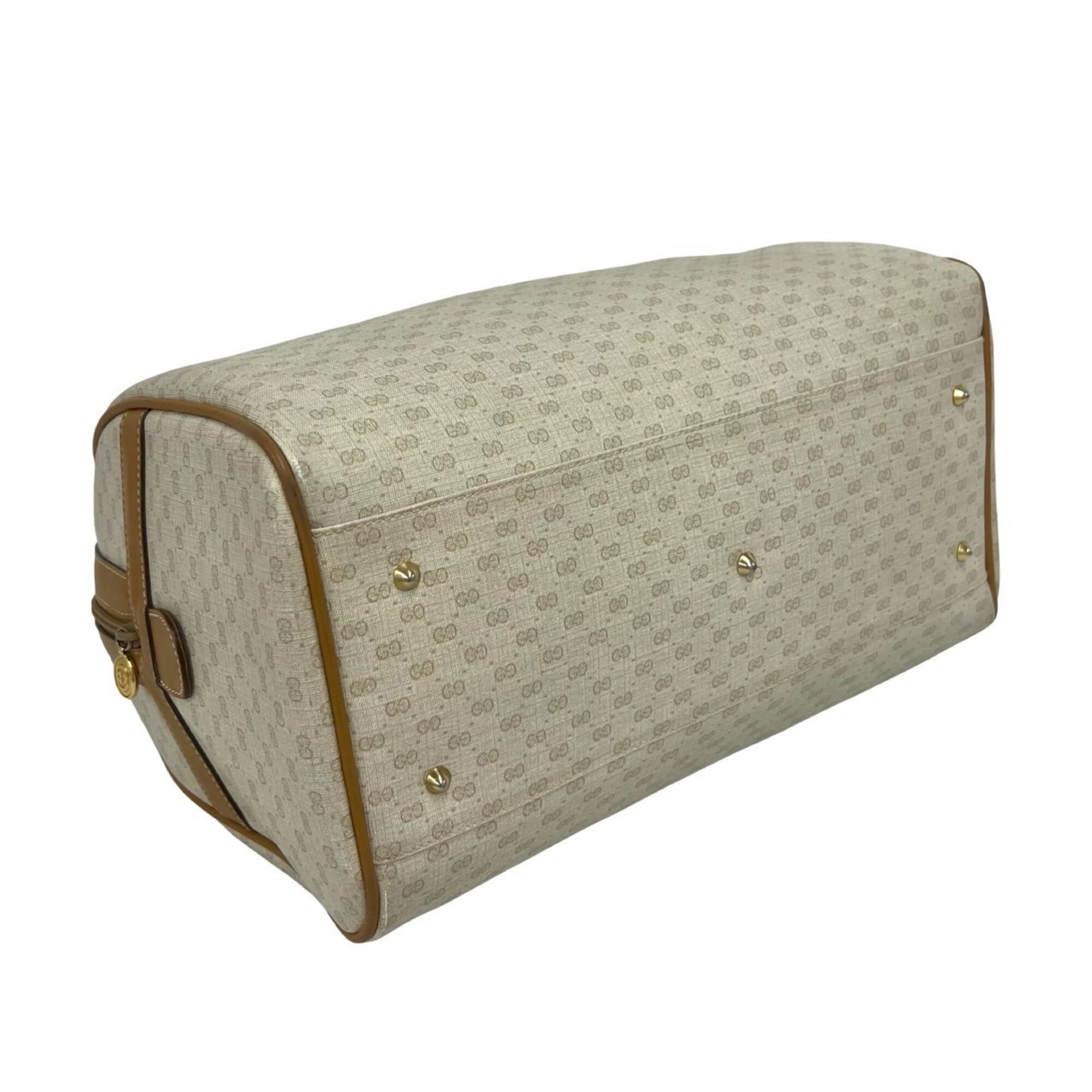 Gucci Beige Leather Pvc Boston Bag Handbag (Pre-Owned)