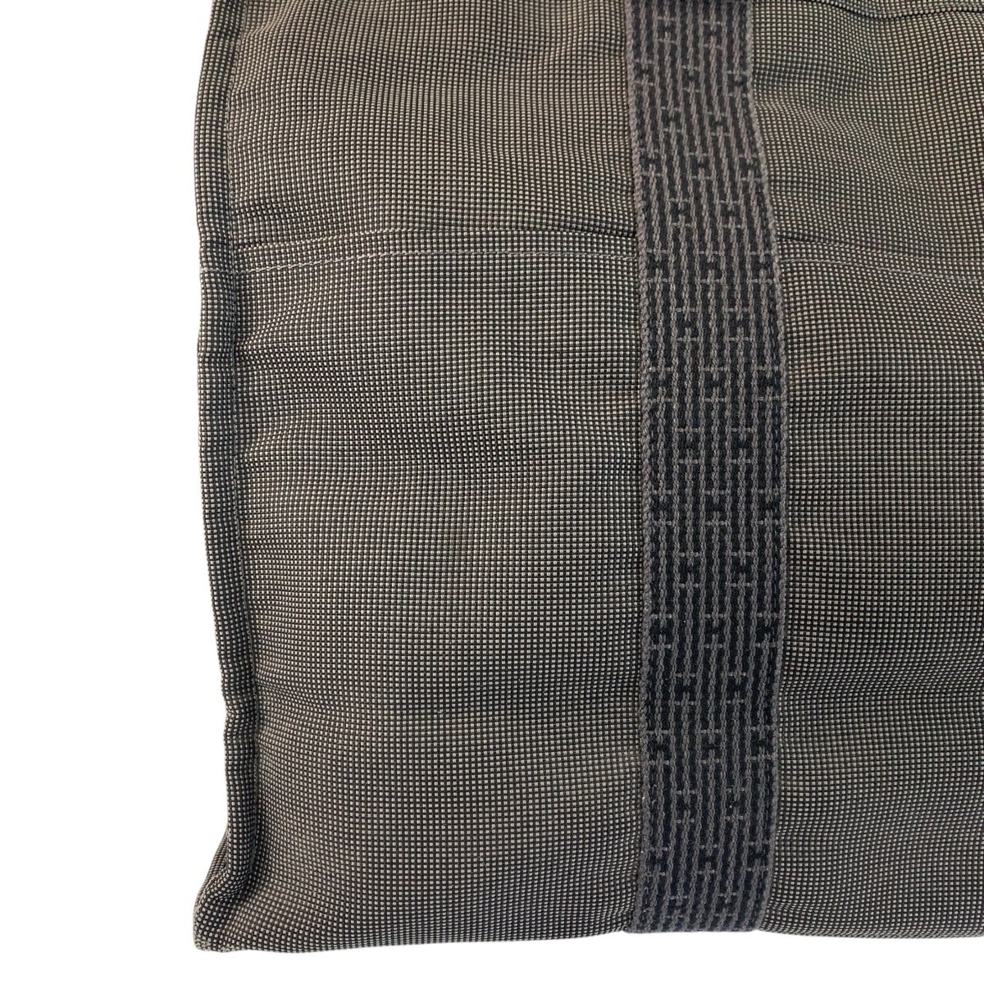 Hermes Gray Polyamide Polyester Handbag Tote Bag (Pre-Owned)