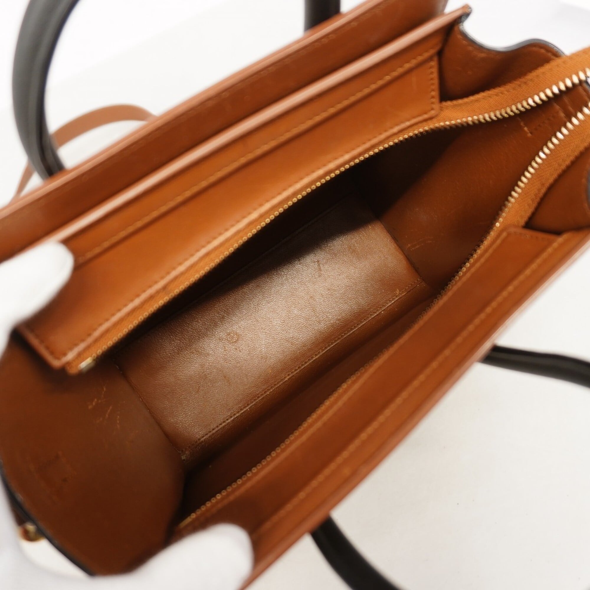 Celine Black Brown Leather Handbag (Pre-Owned)