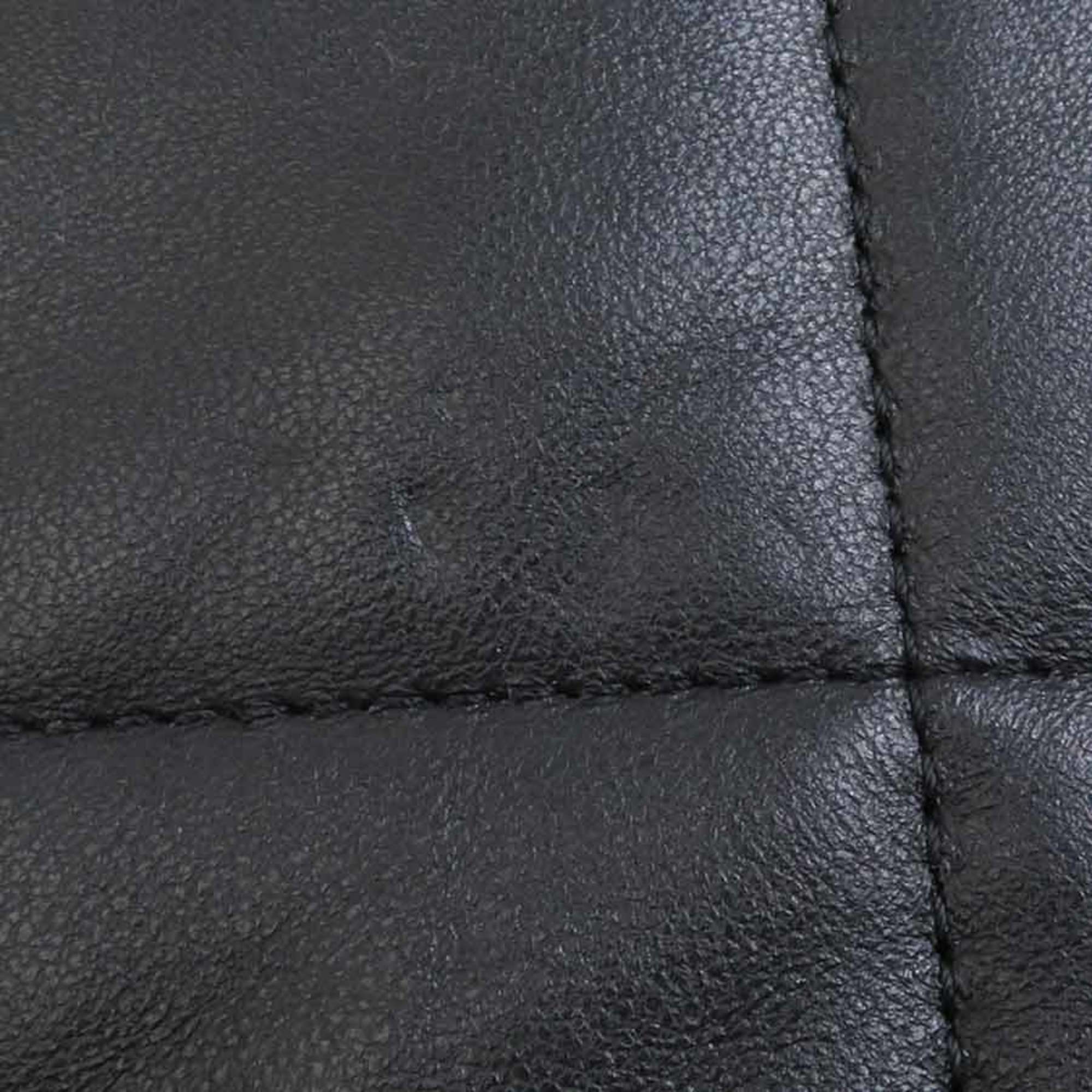 Chanel Black Leather Handbag Shoulder Bag (Pre-Owned)