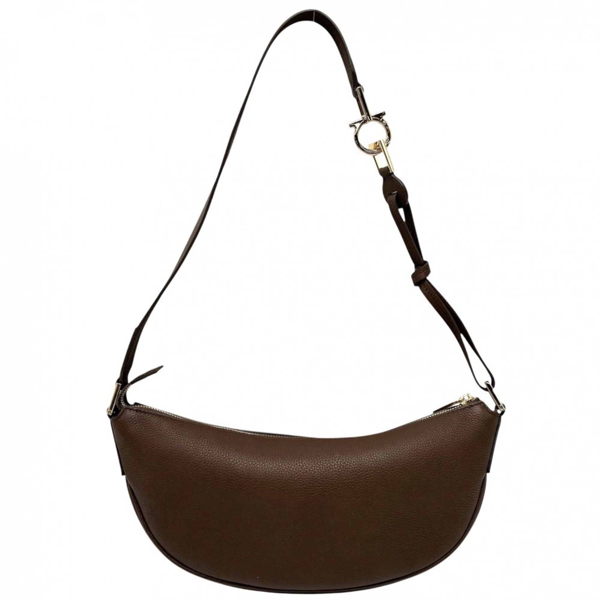 Salvatore Ferragamo Brown Leather Handbag Shoulder Bag (Pre-Owned)