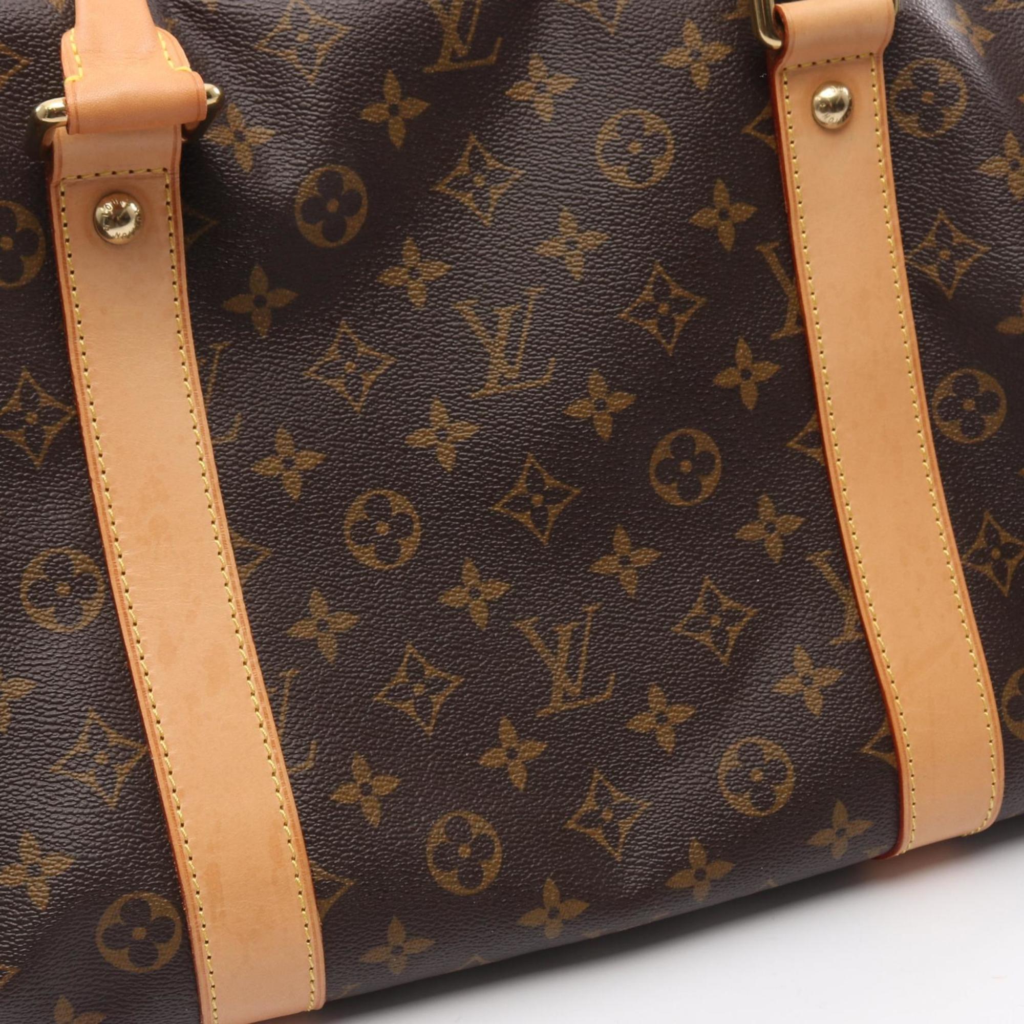 Louis Vuitton Brown Coated Canvas Leather Boston Bag (Pre-Owned)