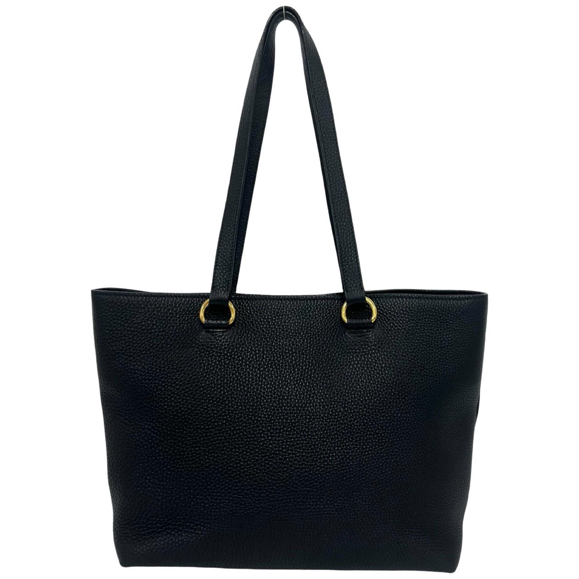 Prada Black Leather Shoulder Bag Tote Bag (Pre-Owned)