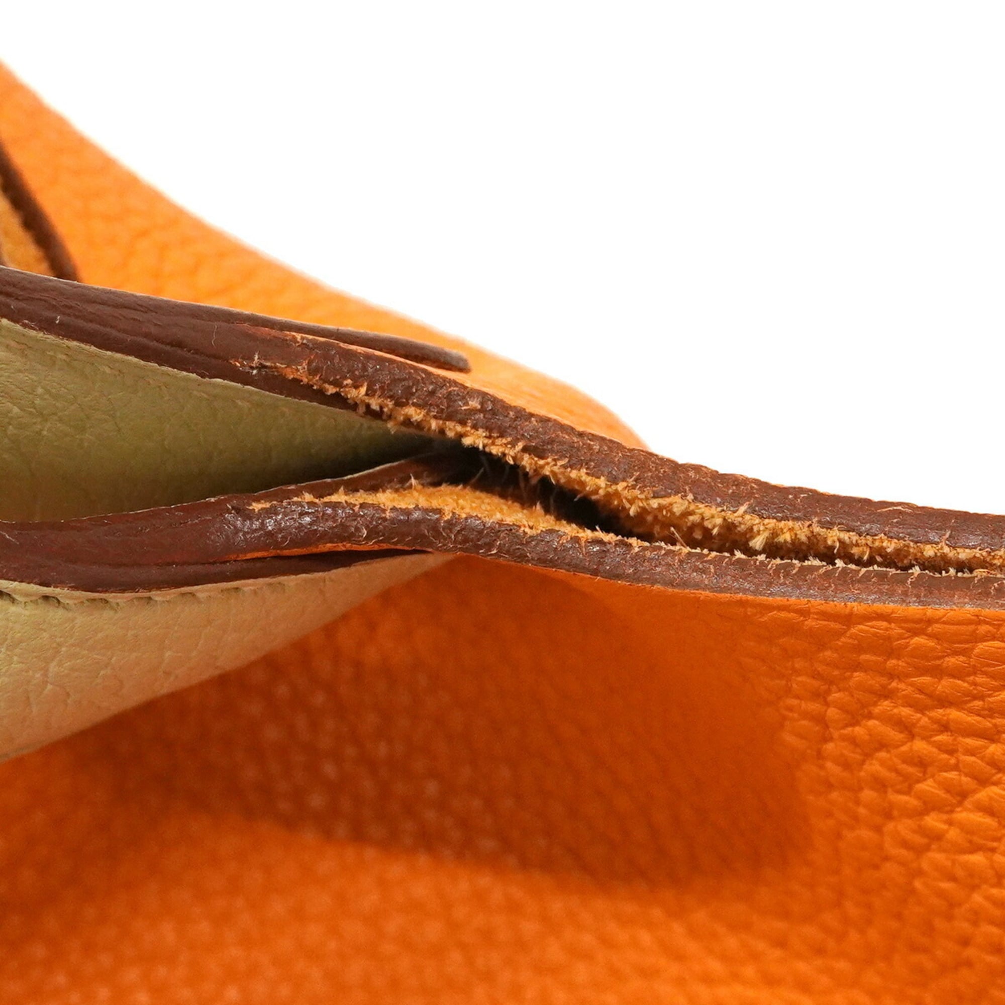 Hermes Orange Parchemin Taurillon Clemence Leather Handbag (Pre-Owned)