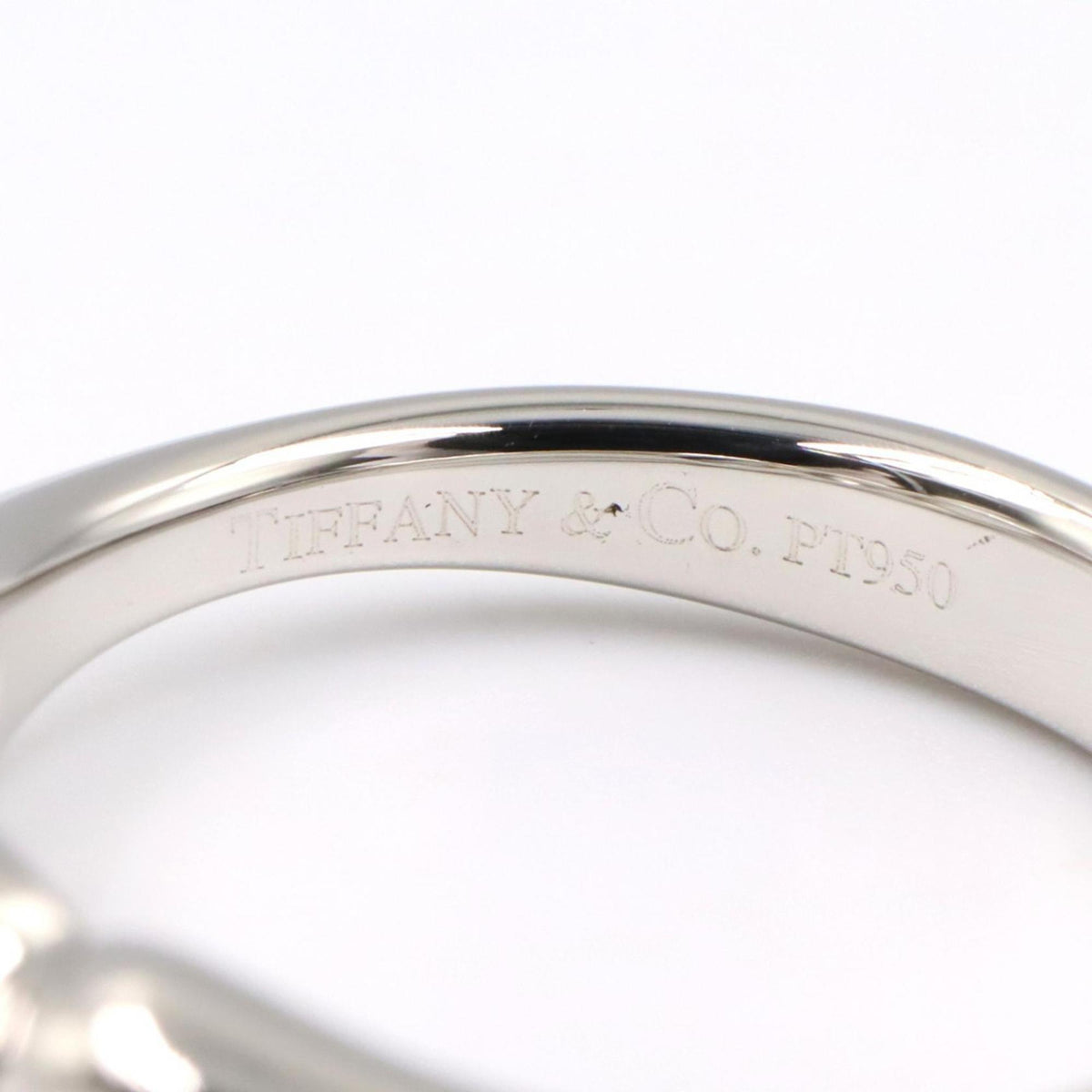 Tiffany Silver Clear Platinum 950 Band Ring (Pre-Owned)