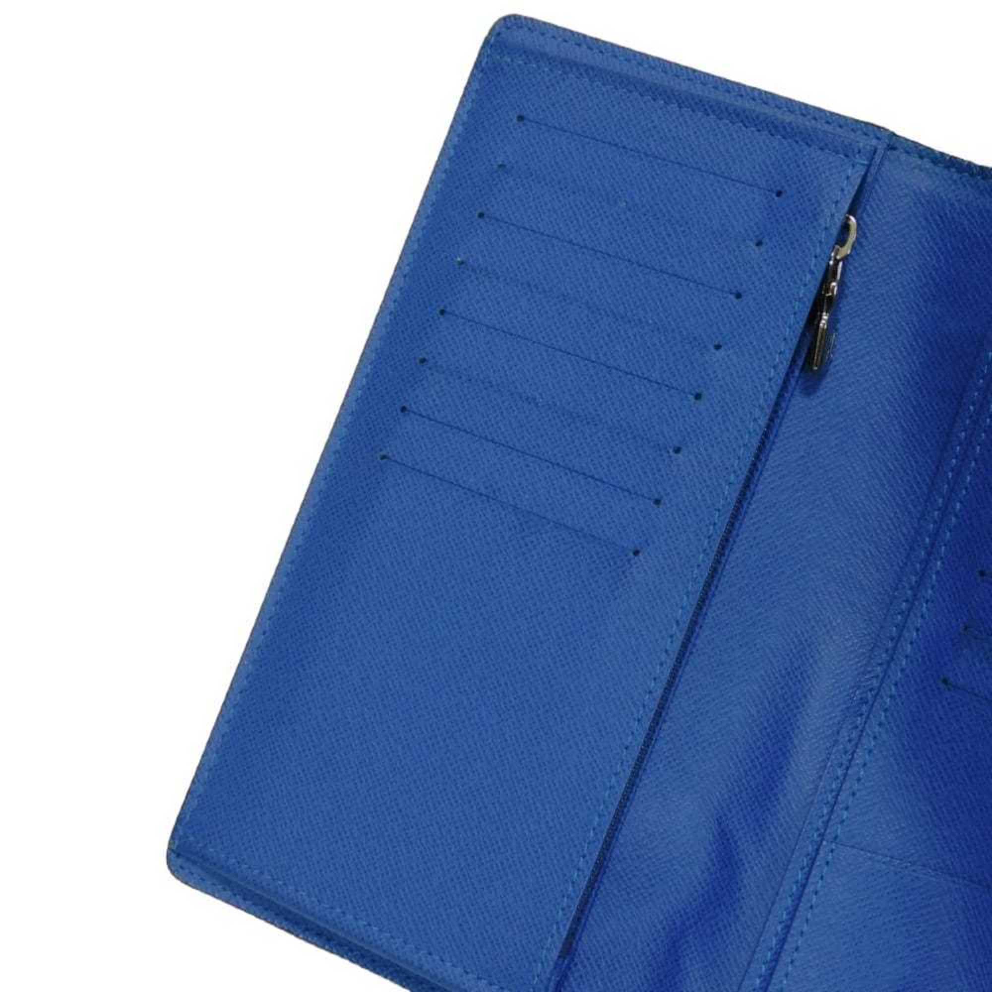 Louis Vuitton Black Blue Noir Taiga Leather Long Wallet (Bi-Fold) (Pre-Owned)