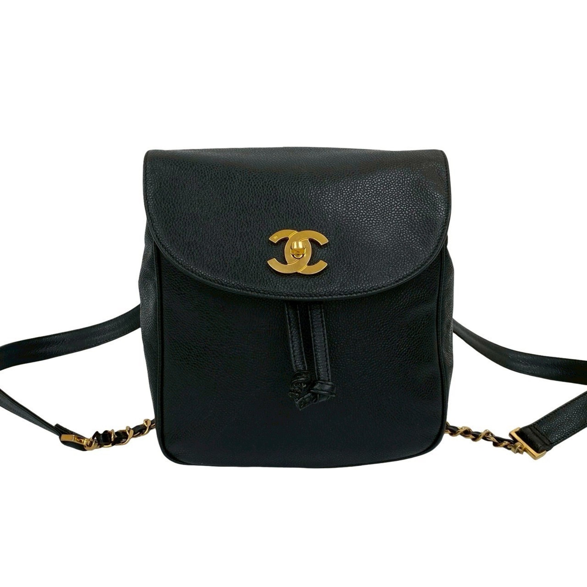 Chanel Black Grained Calfskin Backpack (Pre-Owned)