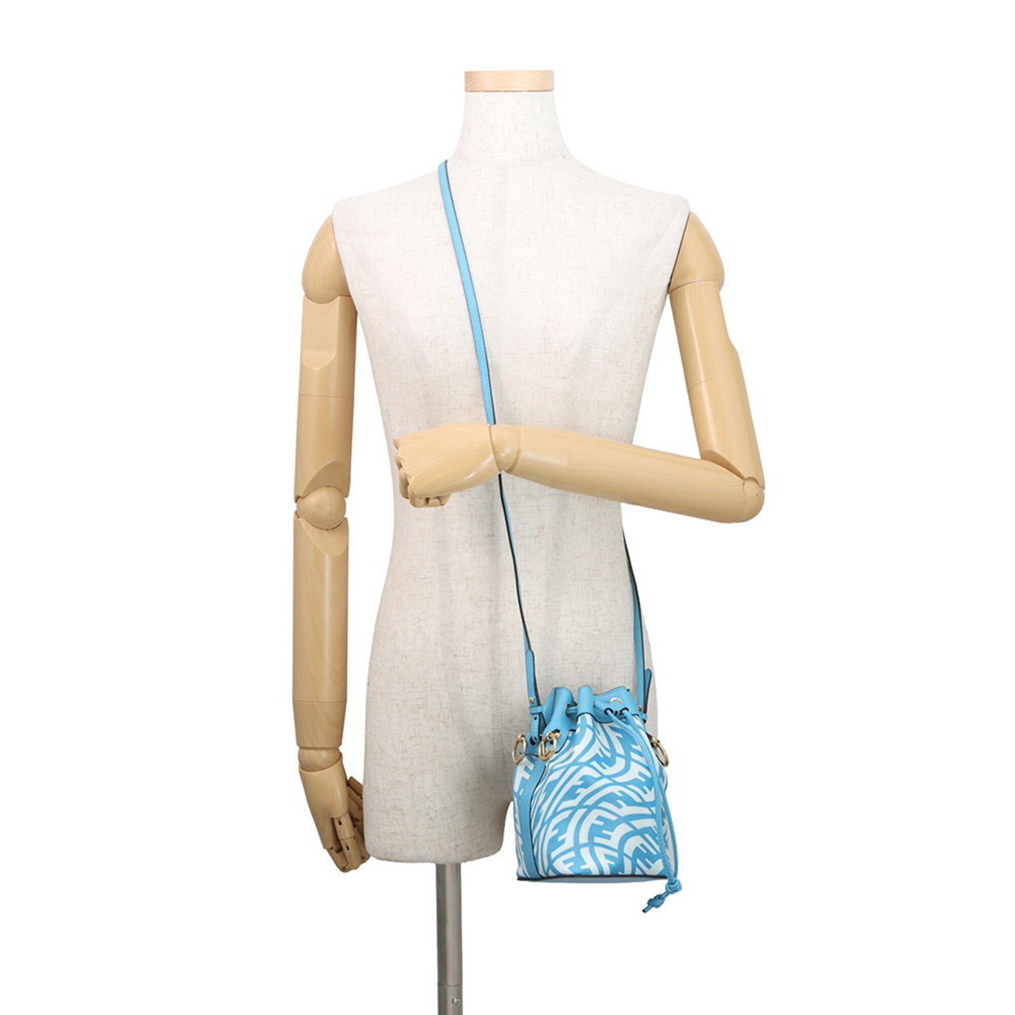 Fendi Blue White Leather Pvc Handbag Shoulder Bag (Pre-Owned)