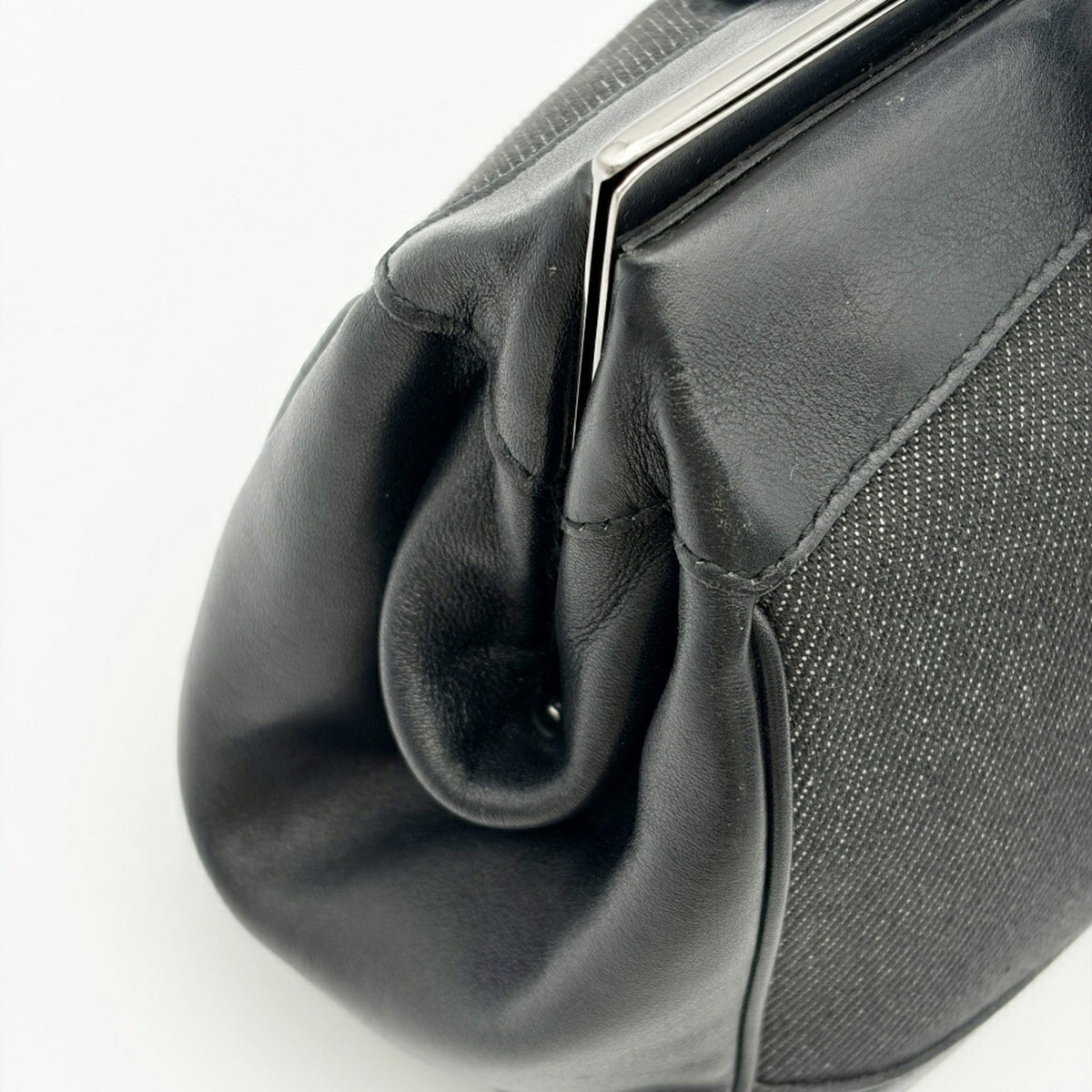 Gucci Black Denim Leather Handbag (Pre-Owned)