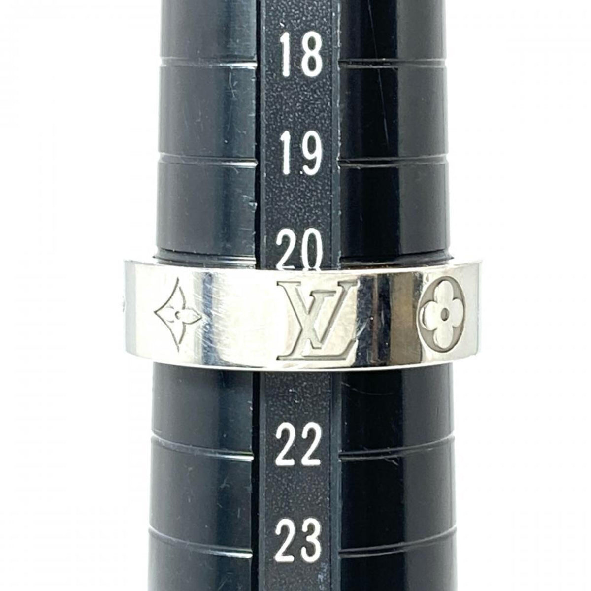 Louis Vuitton Silver Metal Band Ring (Pre-Owned)