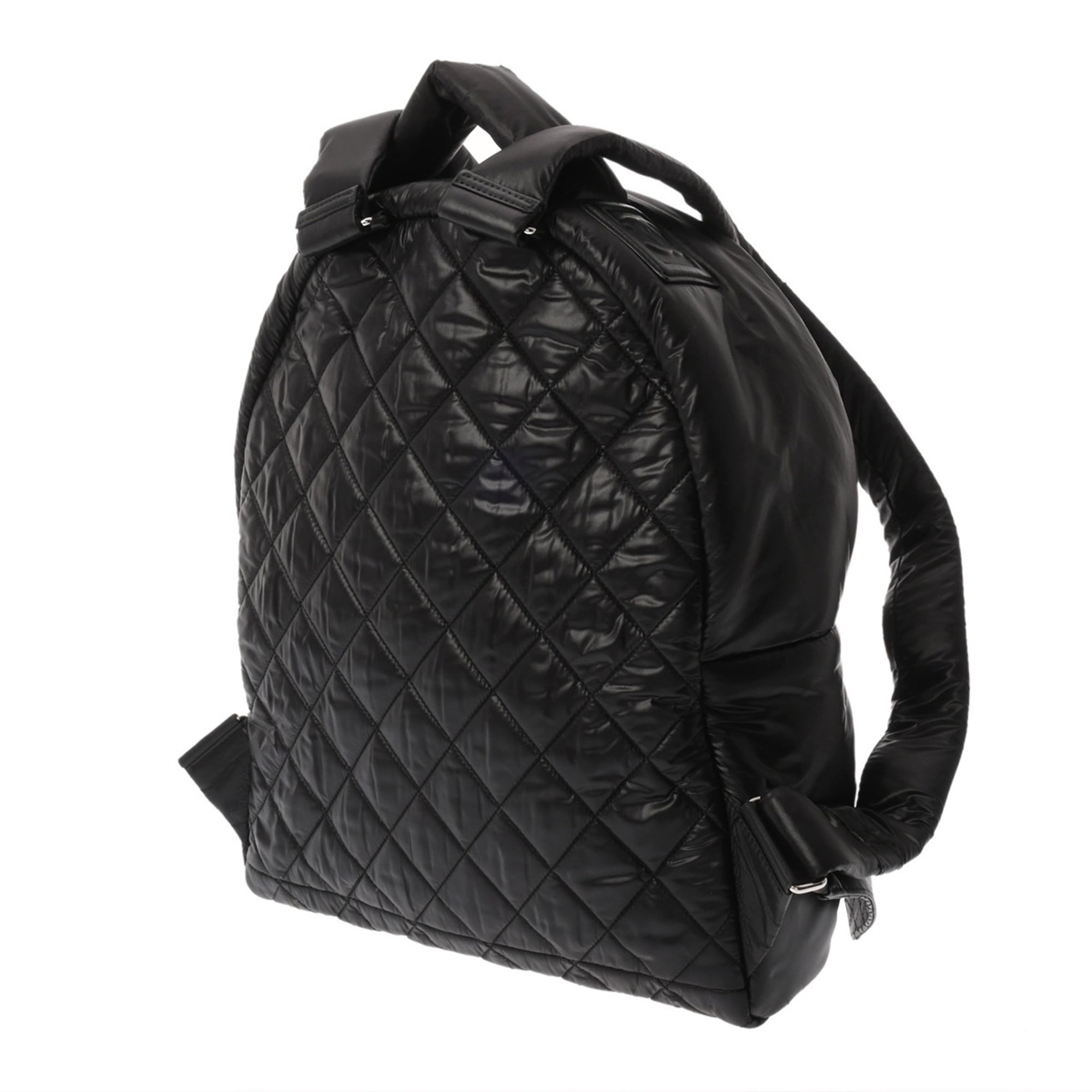 Chanel Matelasse Black Nylon Backpack (Pre-Owned)
