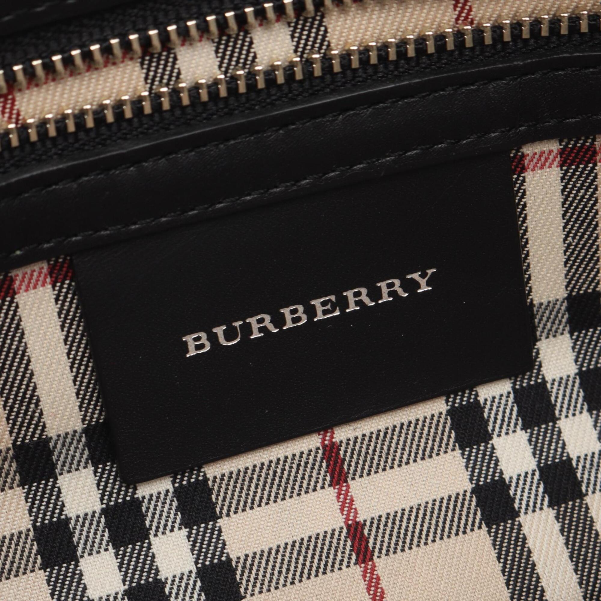 Burberry Black Leather Handbag Shoulder Bag (Pre-Owned)