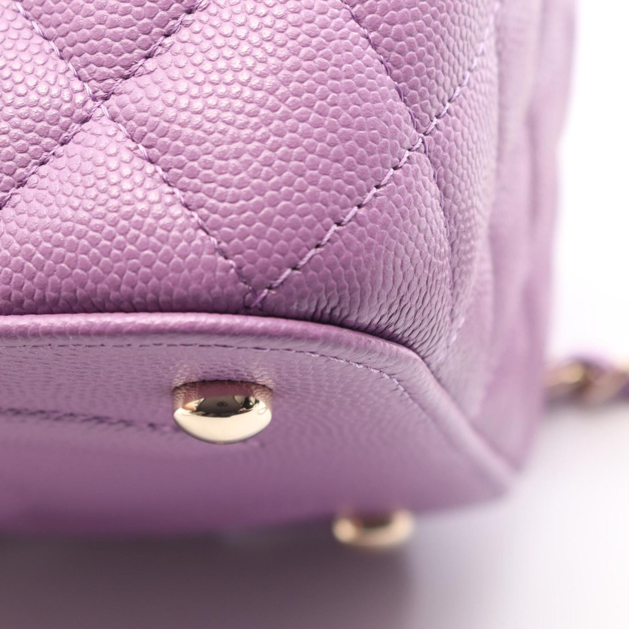 Chanel Purple Grained Calfskin Handbag Vanity Bag (Pre-Owned)