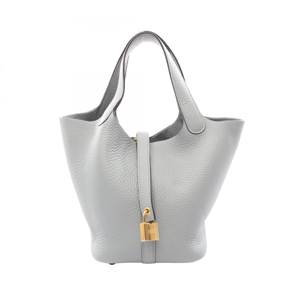 Hermes Gray Taurillon Clemence Leather Leather Handbag (Pre-Owned)