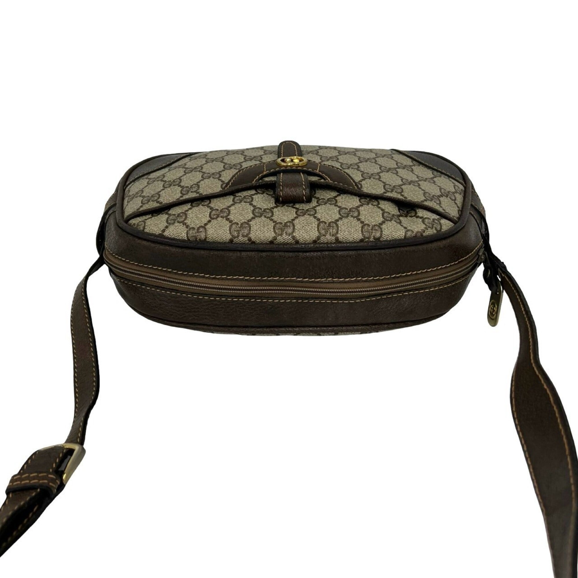 Gucci Brown Leather Pvc Pochette Shoulder Bag (Pre-Owned)