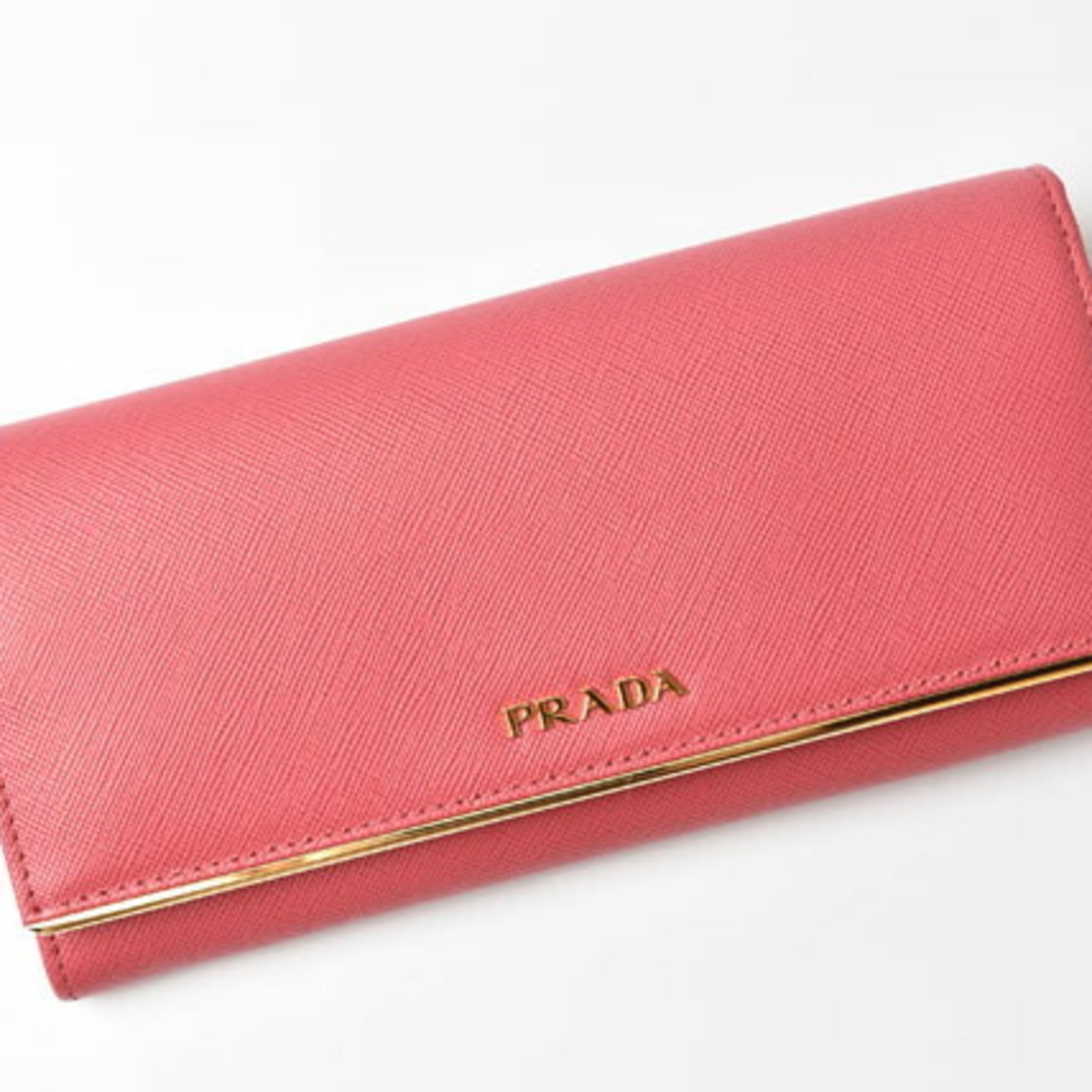 Prada Peonia Saffiano Metal Saffiano Metal Long Wallet (Bi-Fold) (Pre-Owned)