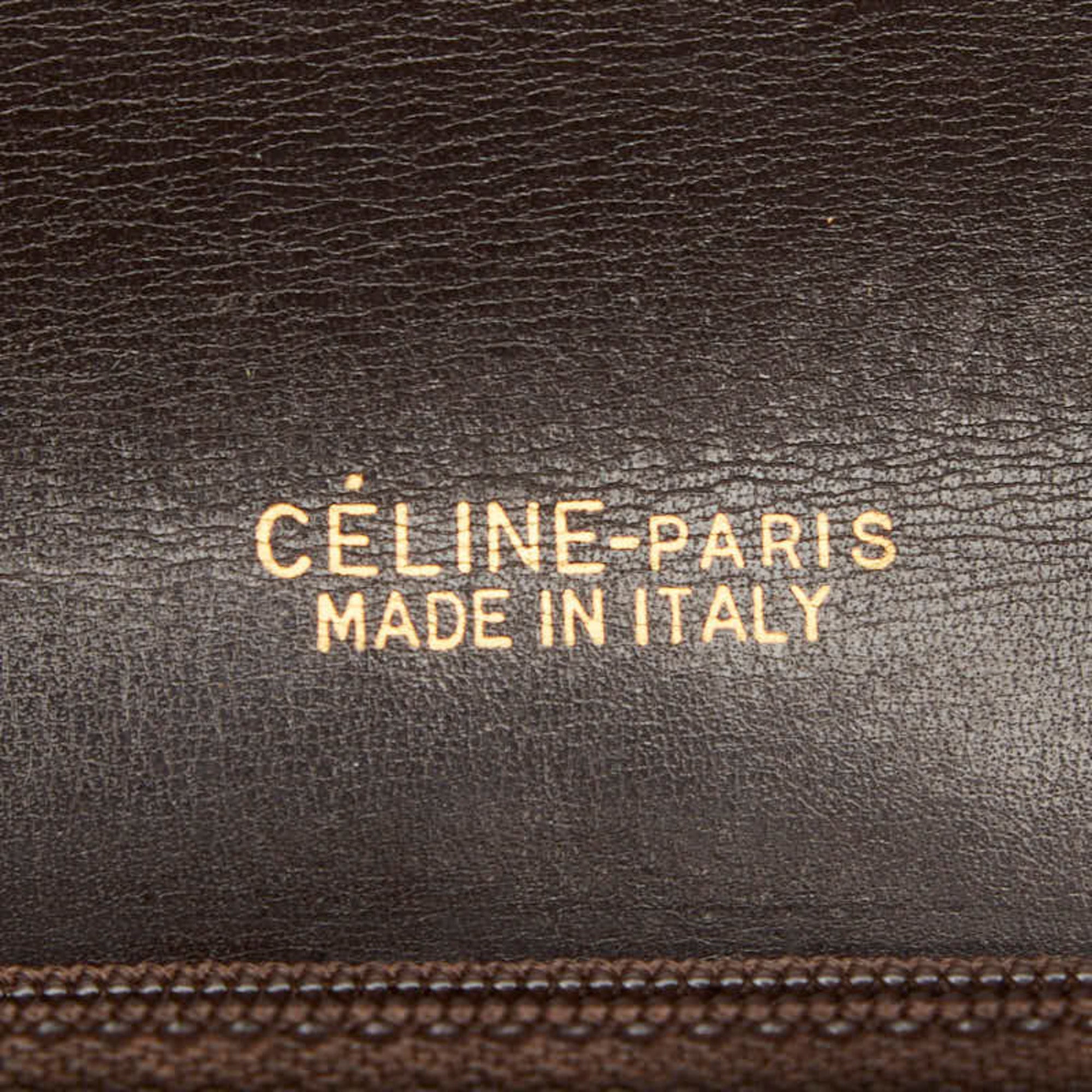 Celine Brown Canvas Leather Clutch Bag (Pre-Owned)