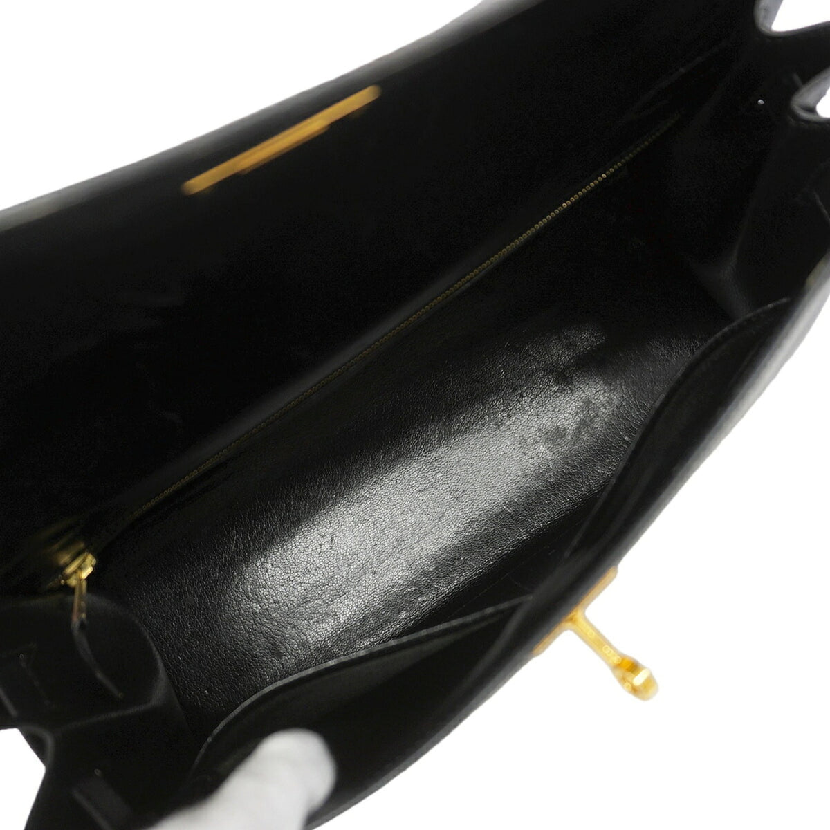 Hermes Black Box Calf Leather Handbag (Pre-Owned)