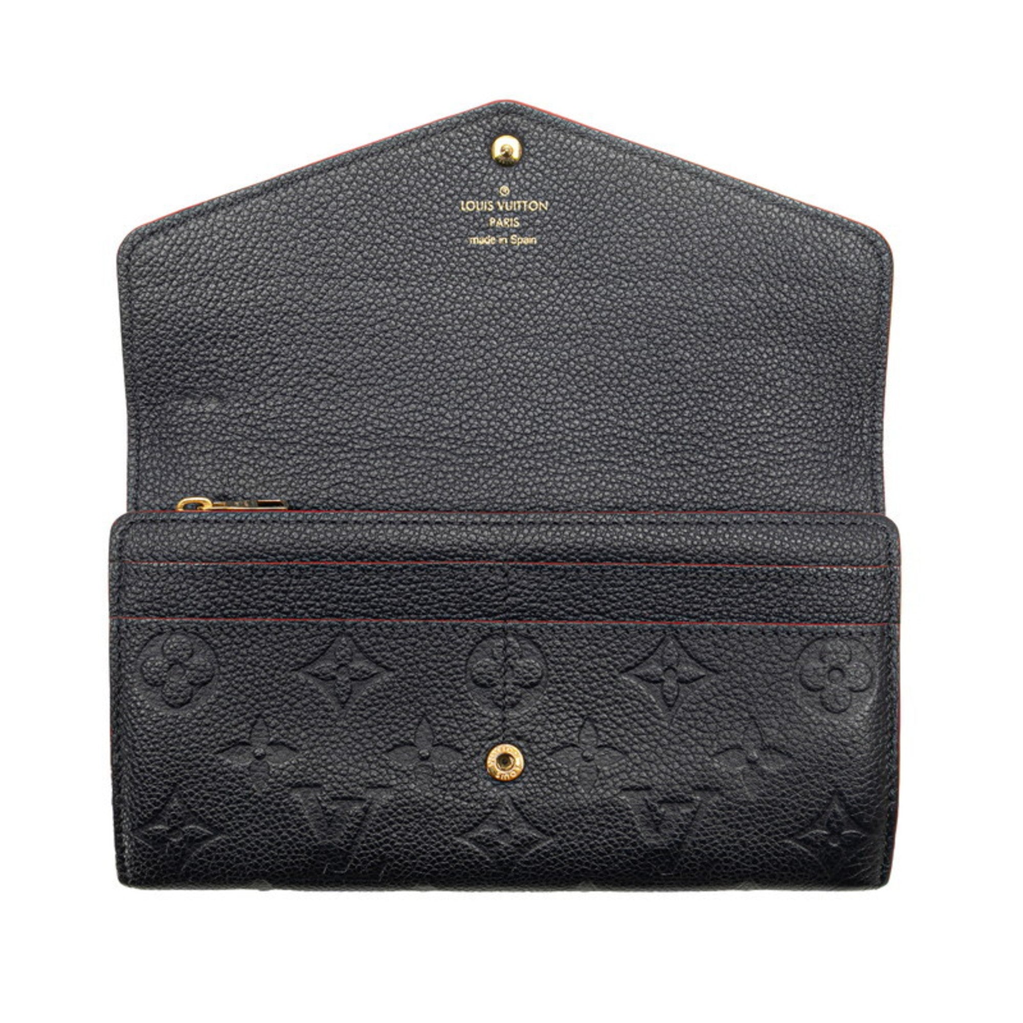 Louis Vuitton Monogram Empreinte Marine Rouge Navy Leather Long Wallet (Bi-Fold) (Pre-Owned)