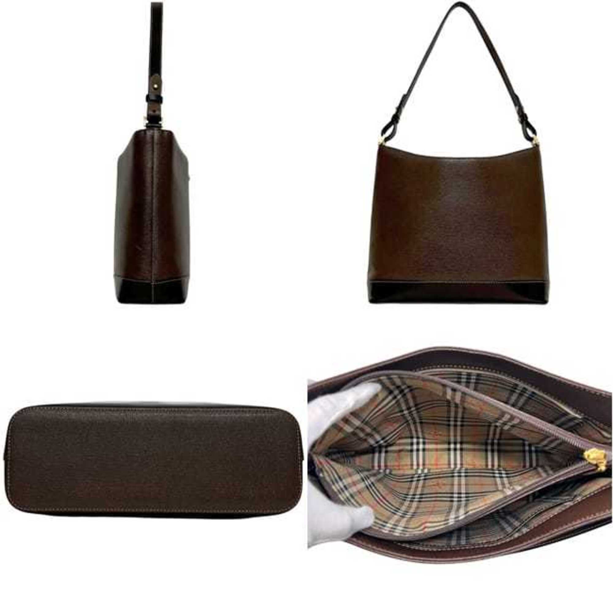 Burberry Brown Leather Shoulder Bag (Pre-Owned)