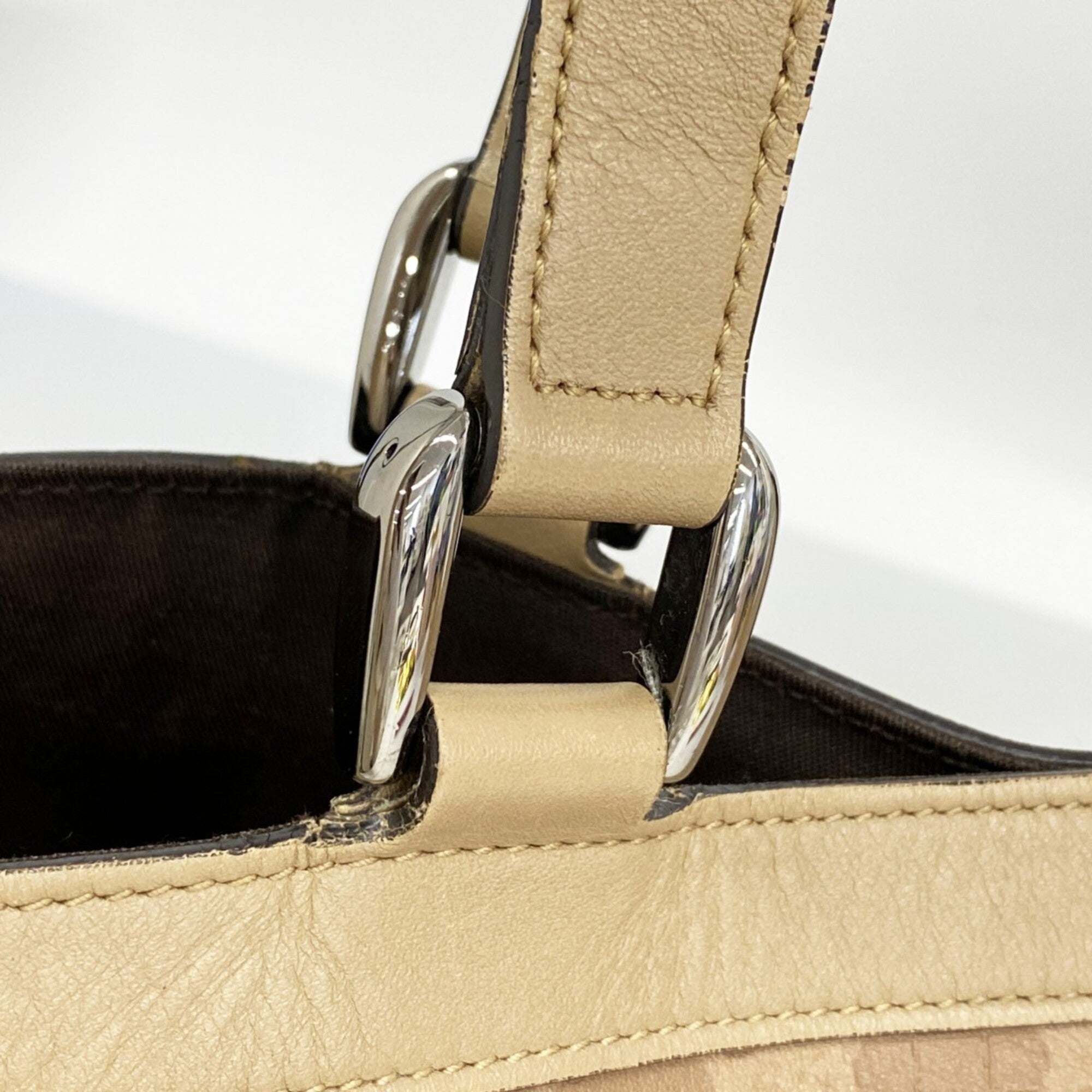 Gucci Beige Leather Tote Bag (Pre-Owned)