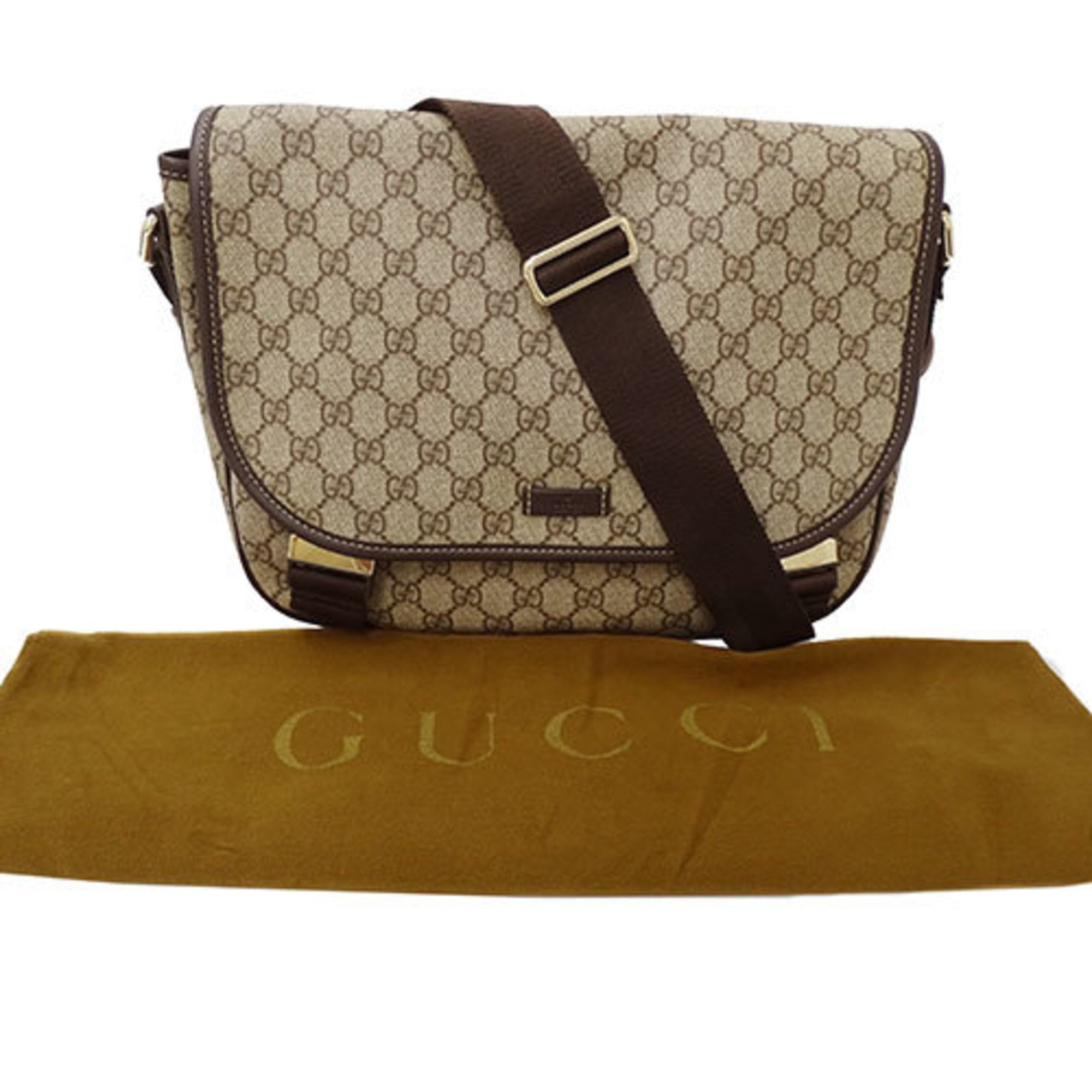Gucci Brown Pvc Messenger Bag Shoulder Bag (Pre-Owned)