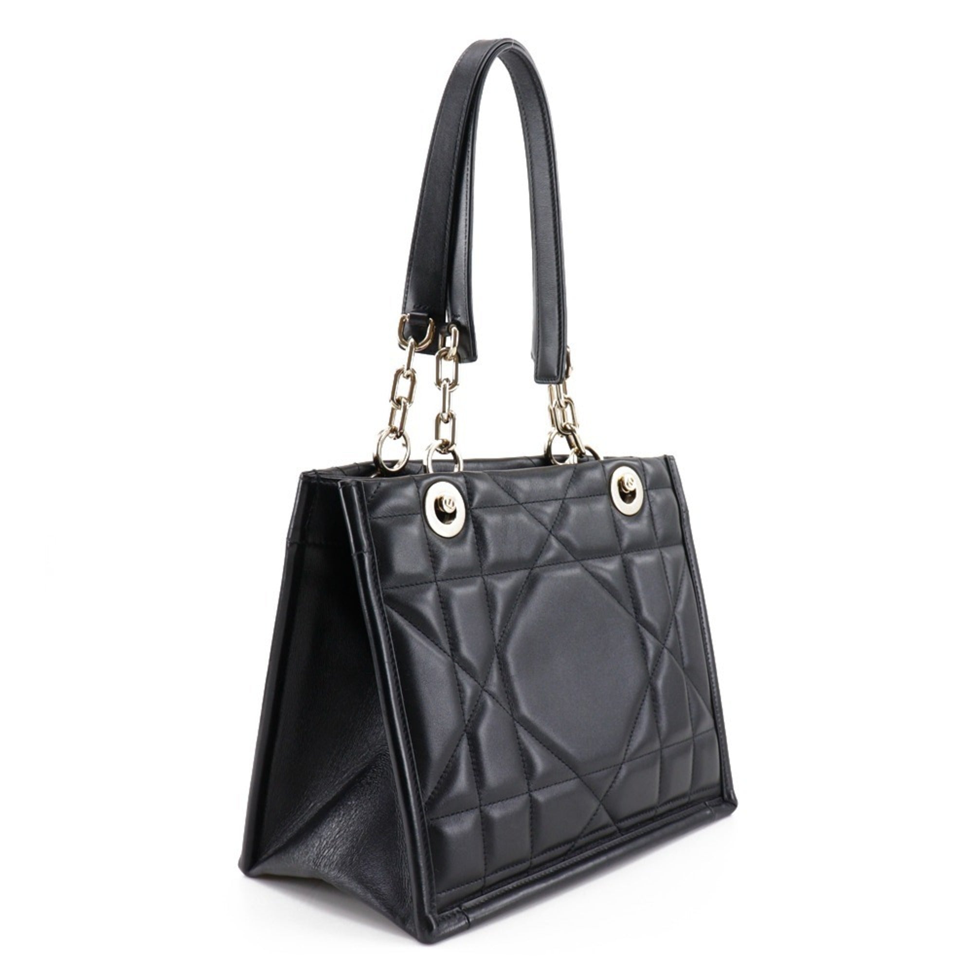 Christian Dior Black Leather Tote Bag (Pre-Owned)
