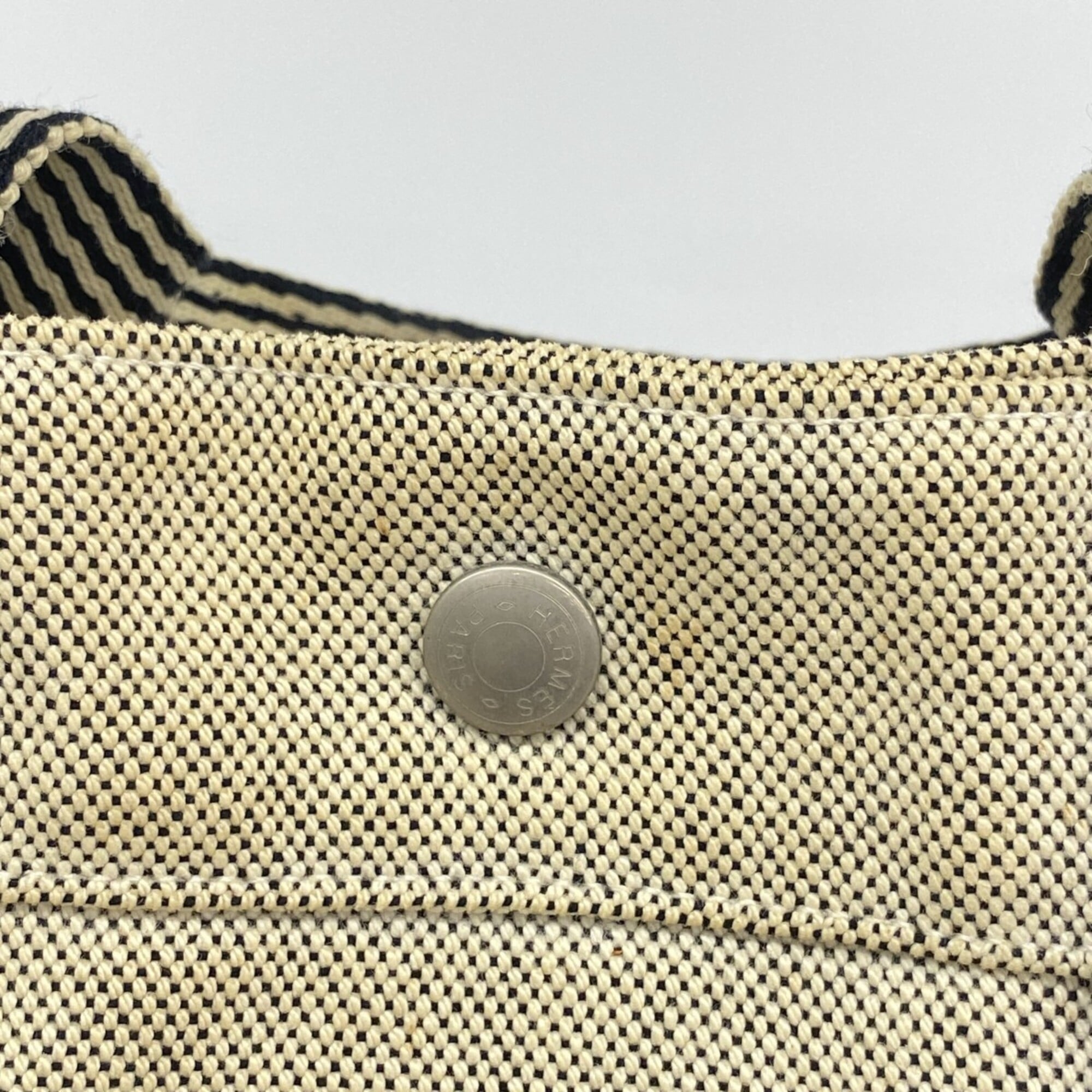 Hermes Gray Canvas Tote Bag (Pre-Owned)