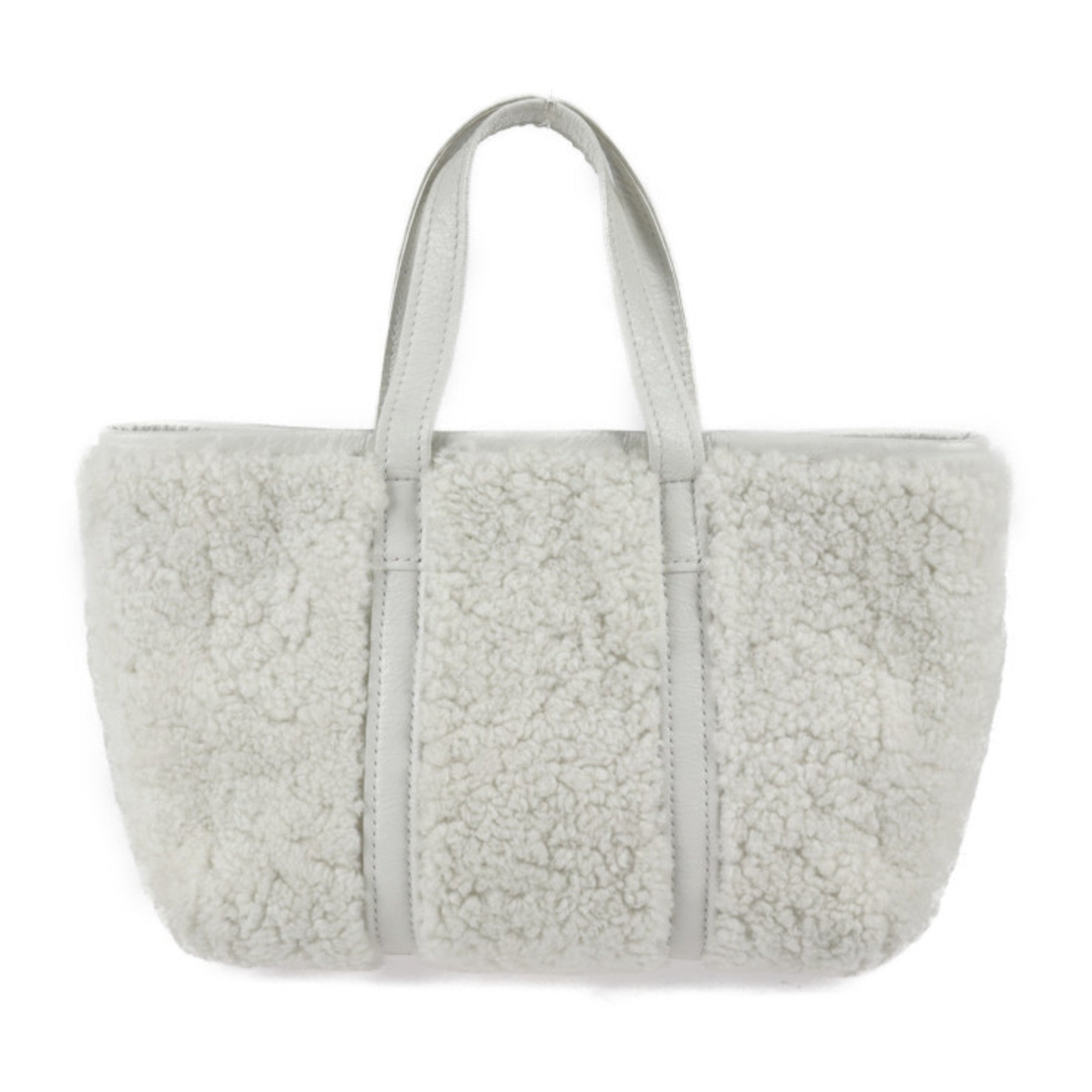Balenciaga White Leather Handbag Tote Bag (Pre-Owned)