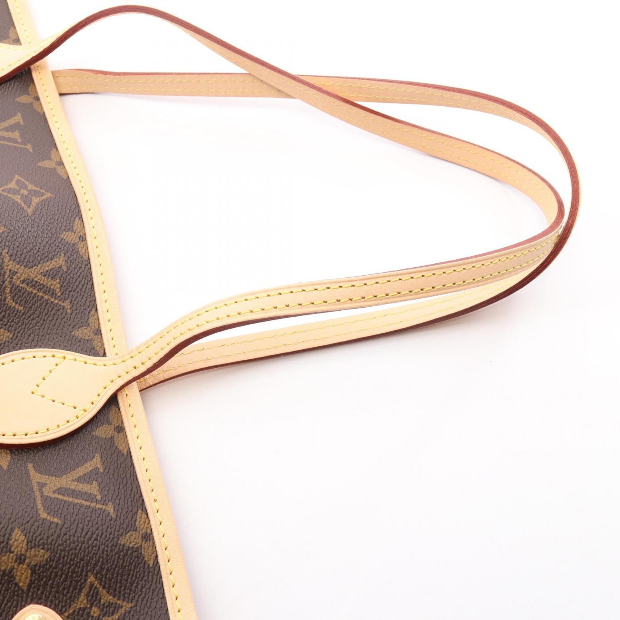 Louis Vuitton Brown Coated Canvas Leather Handbag Pouch Tote Bag (Pre-Owned)