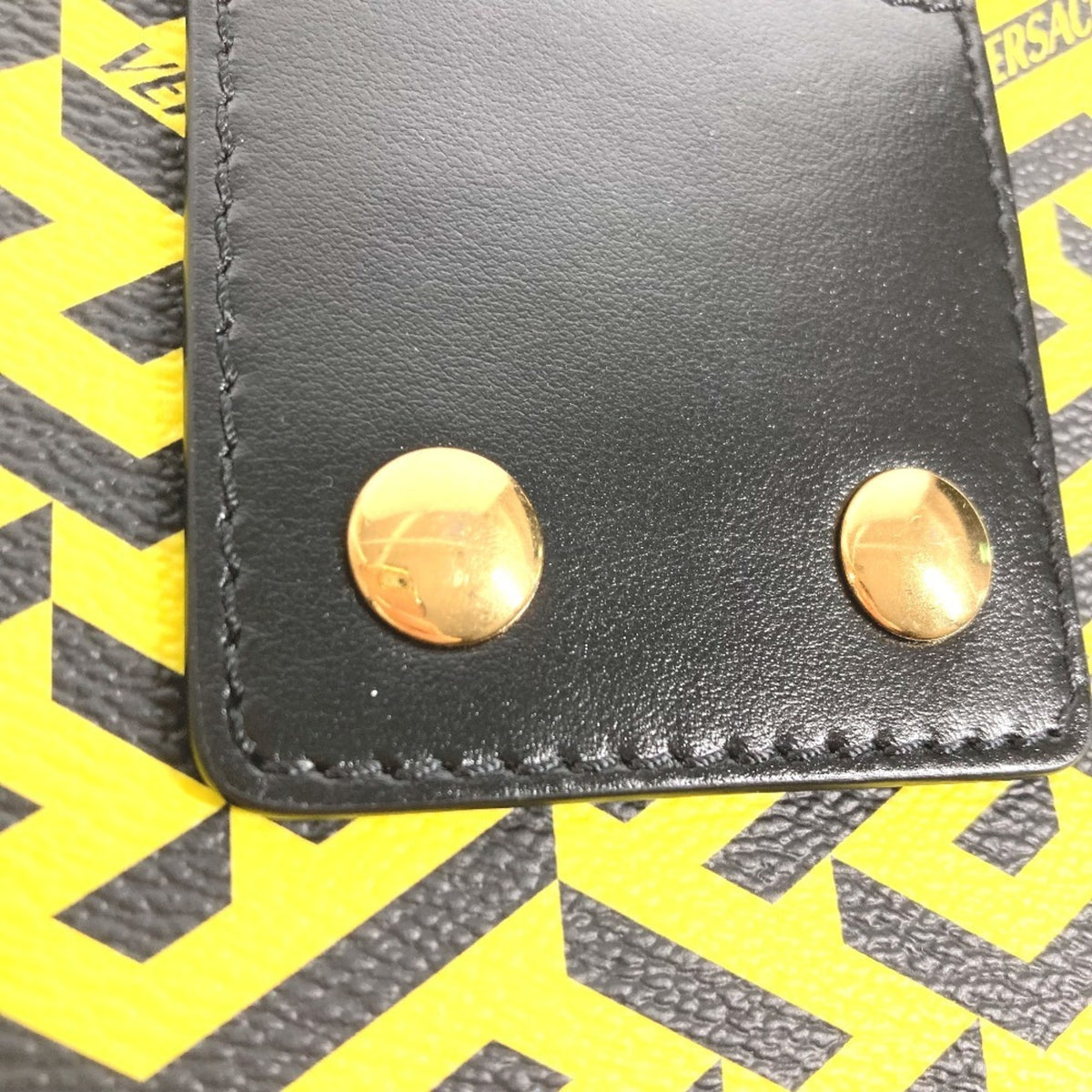 Versace Black Yellow Leather Pouch (Pre-Owned)
