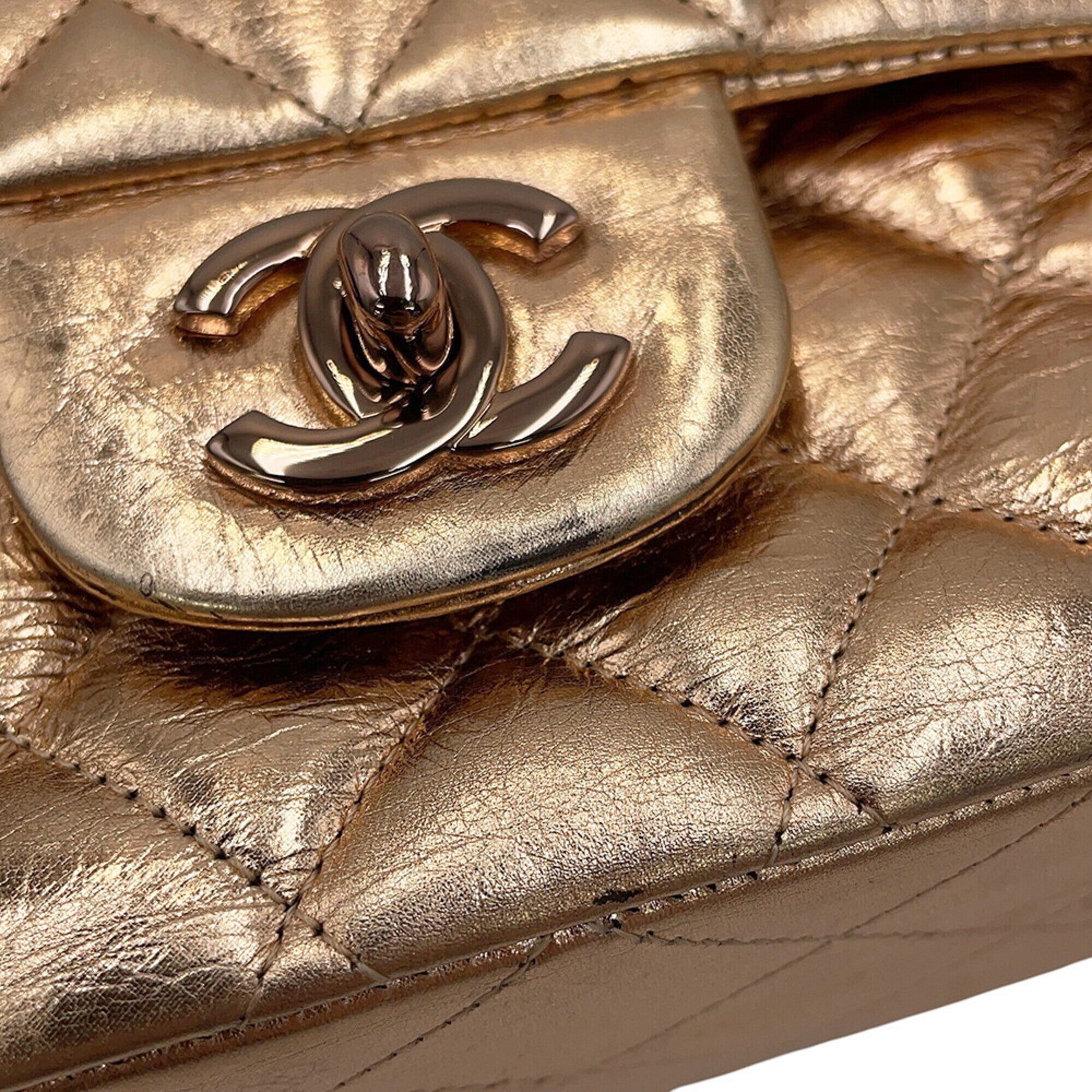 Chanel Gold Pink Handbag Shoulder Bag (Pre-Owned)