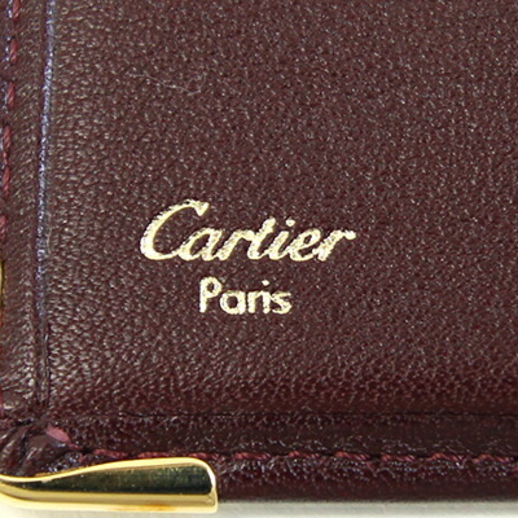 Cartier Must Bordeaux Leather Wallet (Bi-Fold) (Pre-Owned)