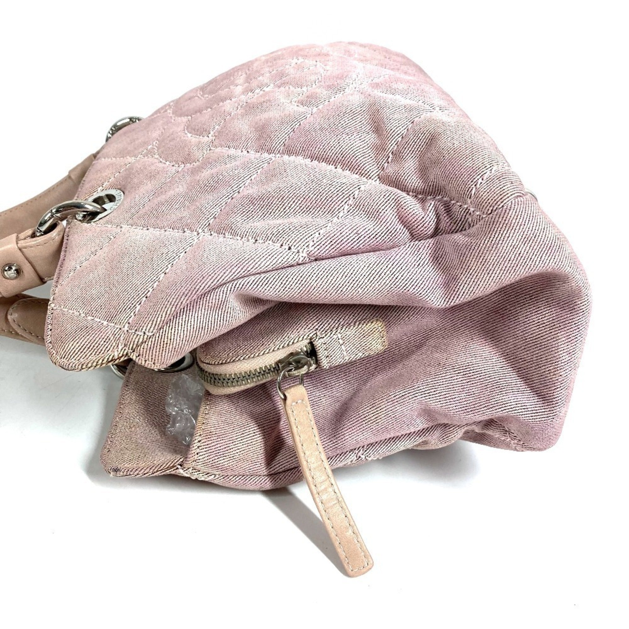 Chanel Pink Cotton Handbag Shoulder Bag (Pre-Owned)