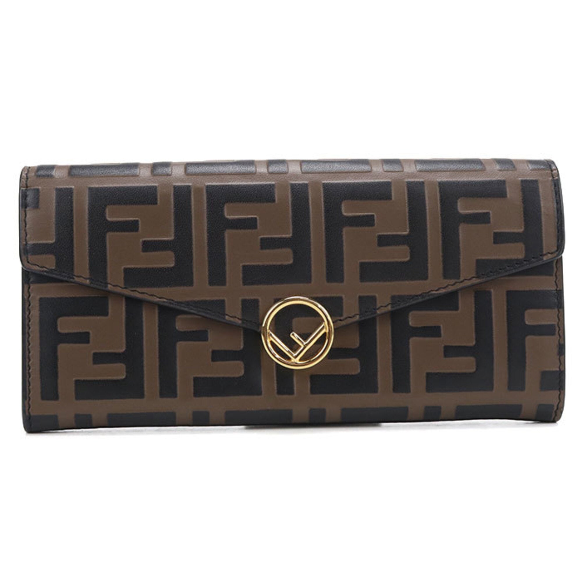 Fendi Brown Leather Long Wallet (Bi-Fold) (Pre-Owned)