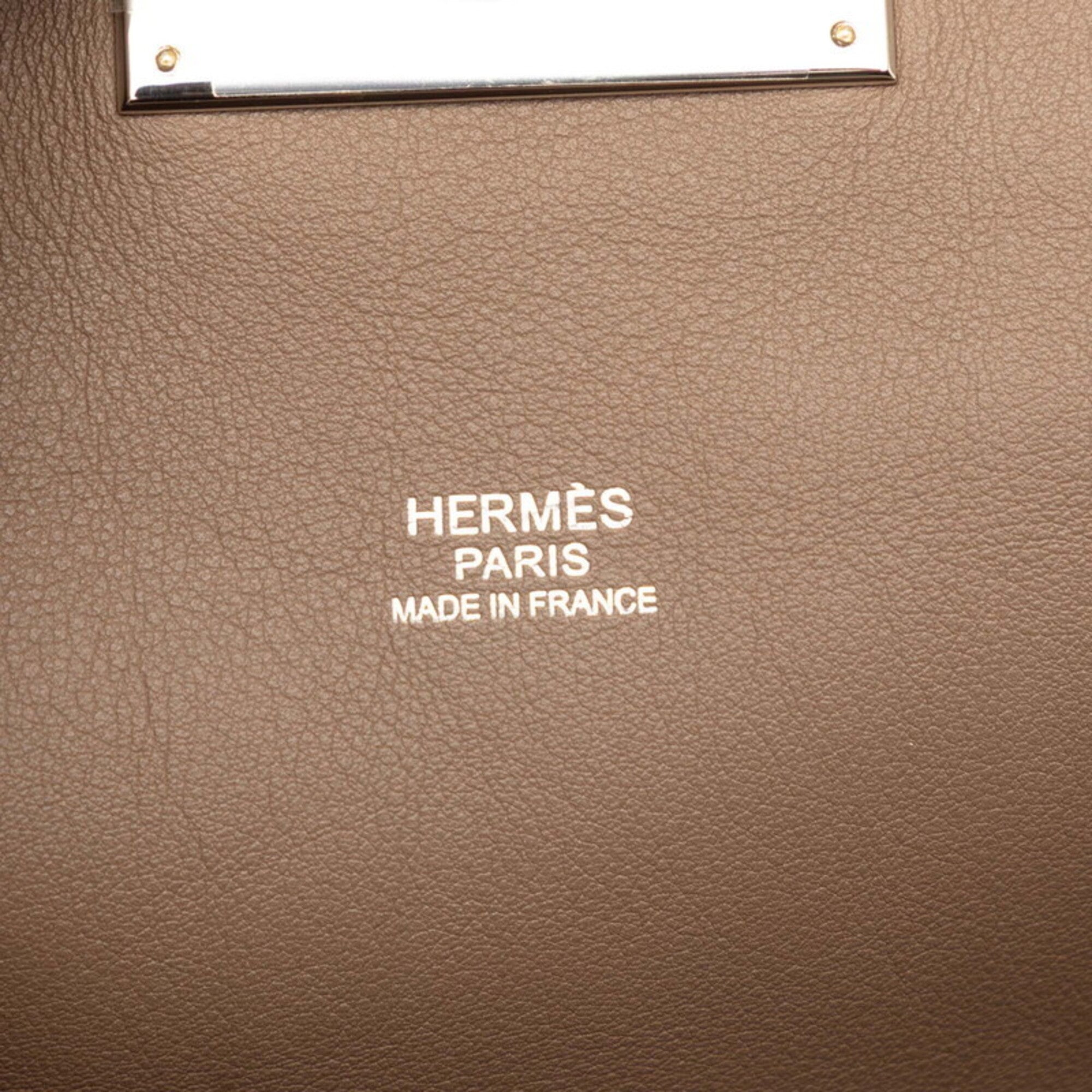 Hermes Etoupe Gray Swift Leather Handbag Shoulder Bag (Pre-Owned)