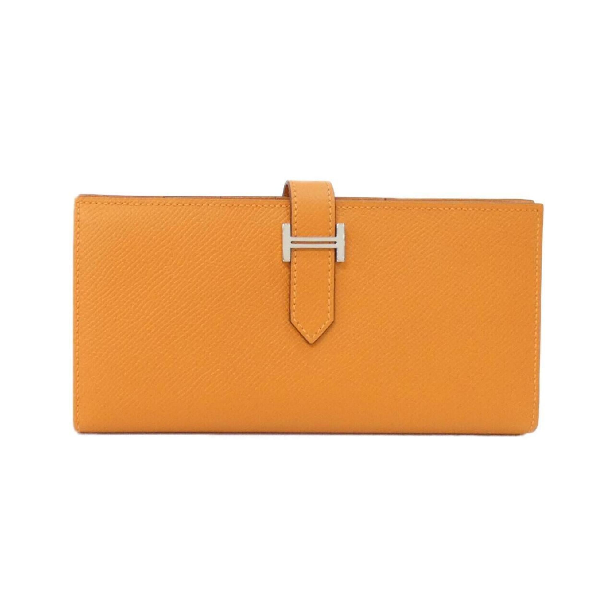 Hermes Orange Epsom Leather Long Wallet (Bi-Fold) (Pre-Owned)