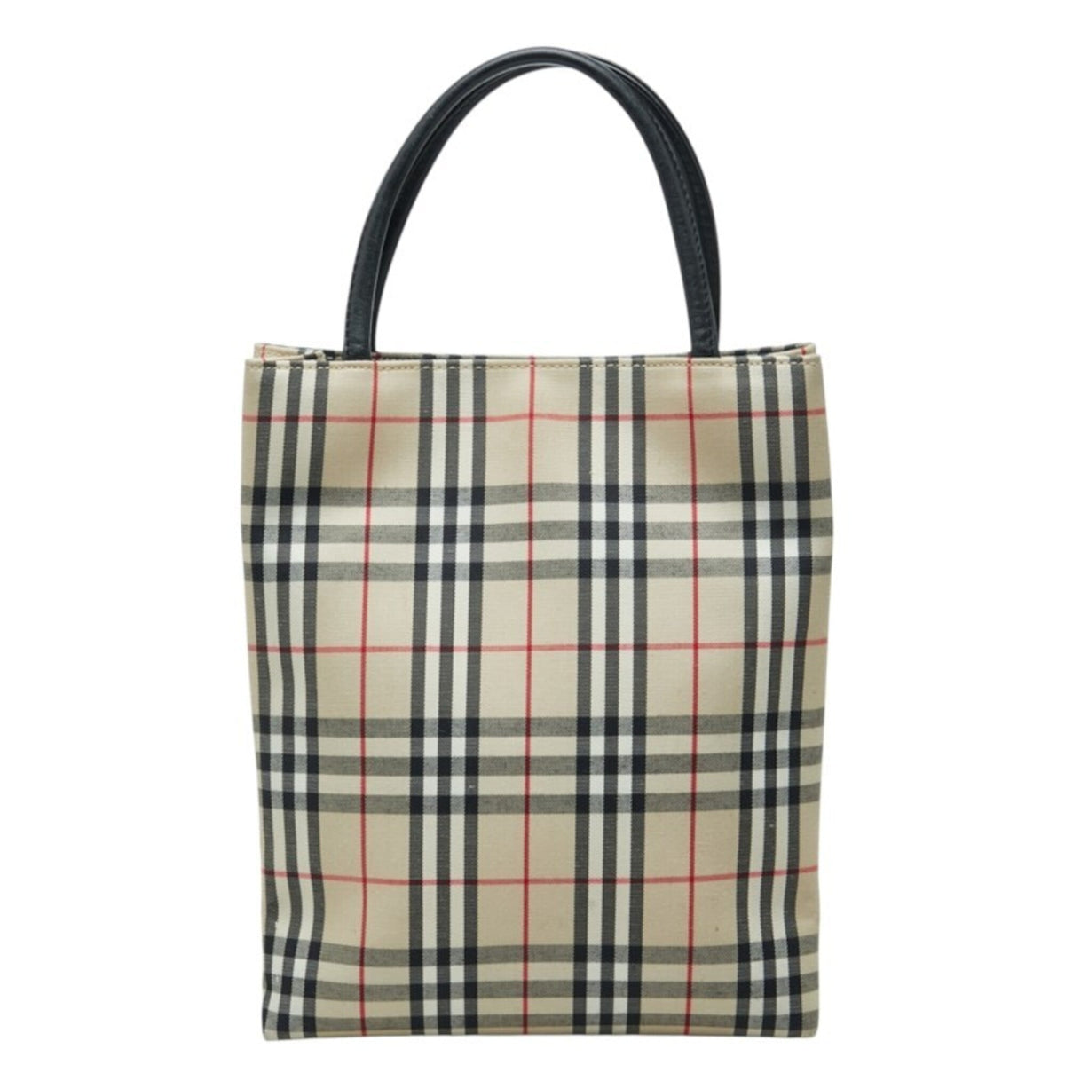 Burberry Beige Black Nylon Leather Tote Bag (Pre-Owned)