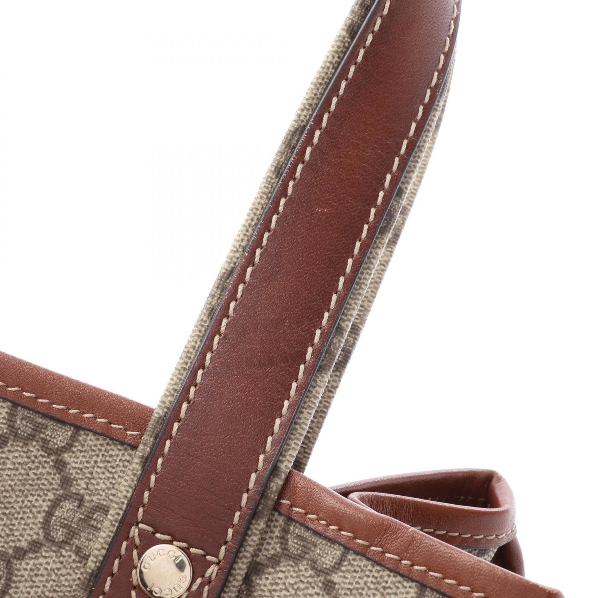 Gucci Beige Brown Multi-Color Pvc Leather Handbag Tote Bag (Pre-Owned)