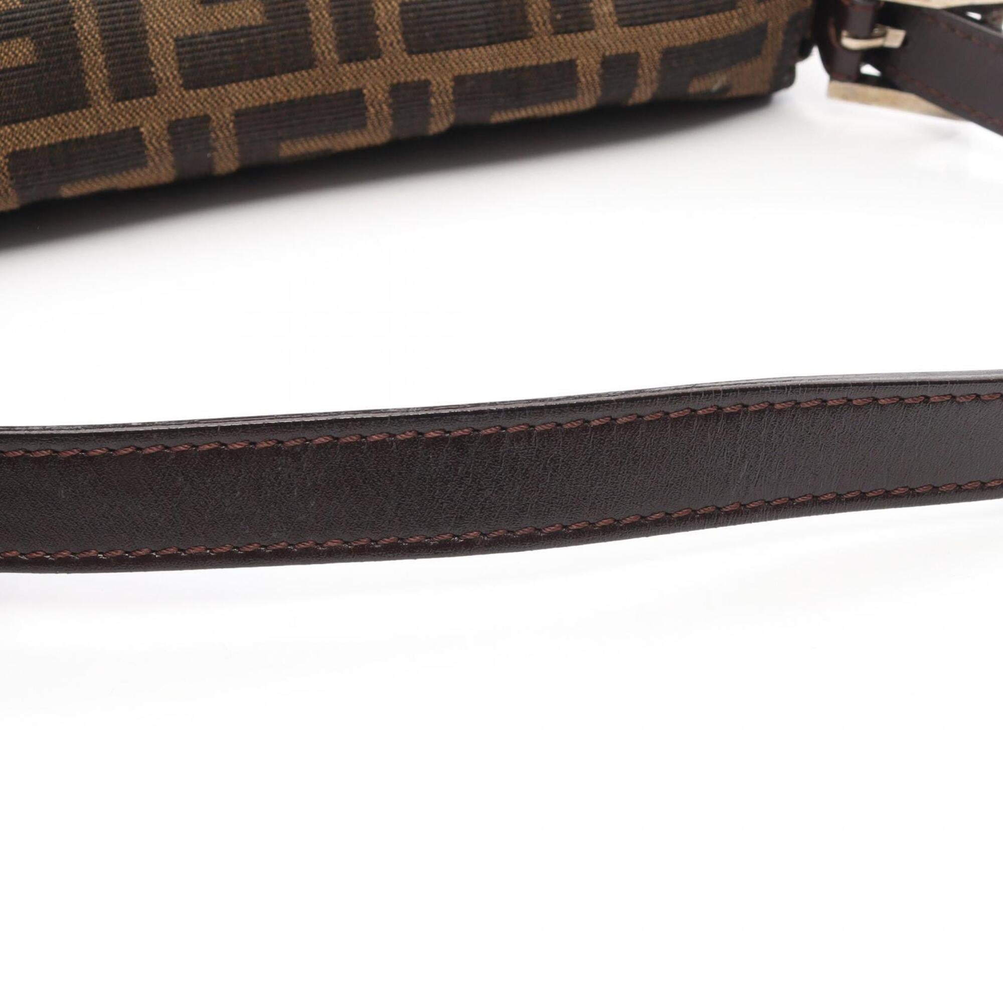 Fendi Brown Canvas Leather Handbag (Pre-Owned)